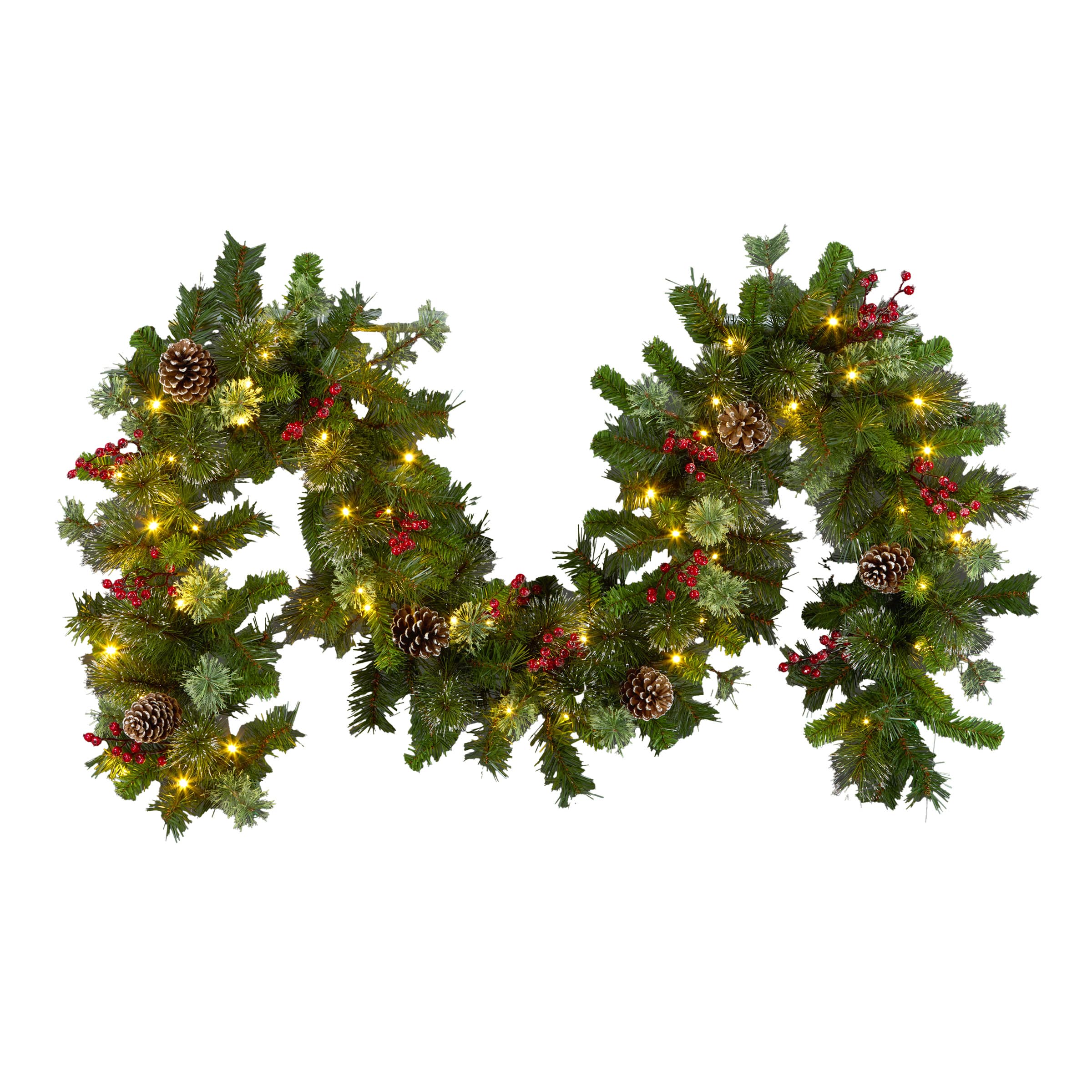 9ft. Iced Berry Pine Pre-LED Lit Garland