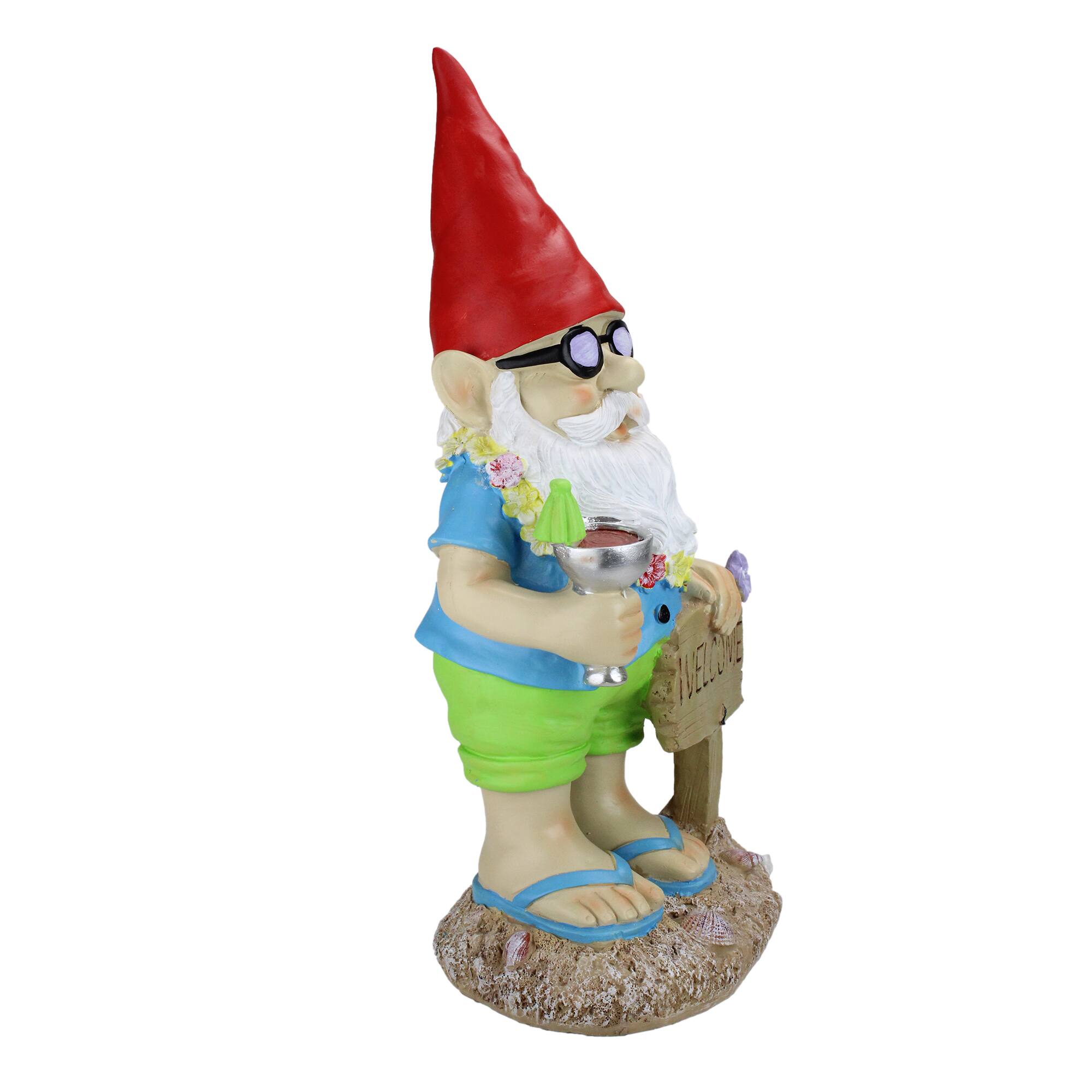 16" Summertime Welcome Gnome Outdoor Garden Statue