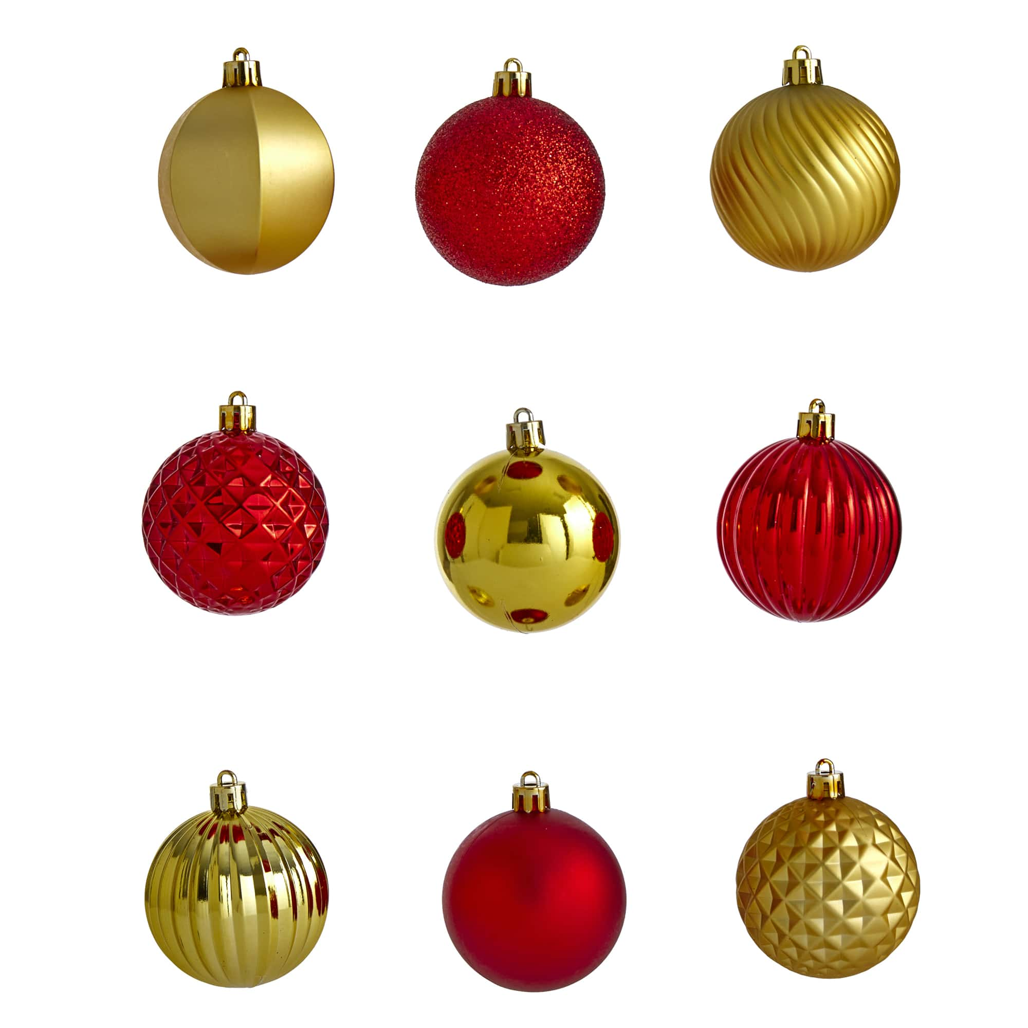 101ct. 2&#x22; Red &#x26; Gold Shatterproof Ball Ornaments