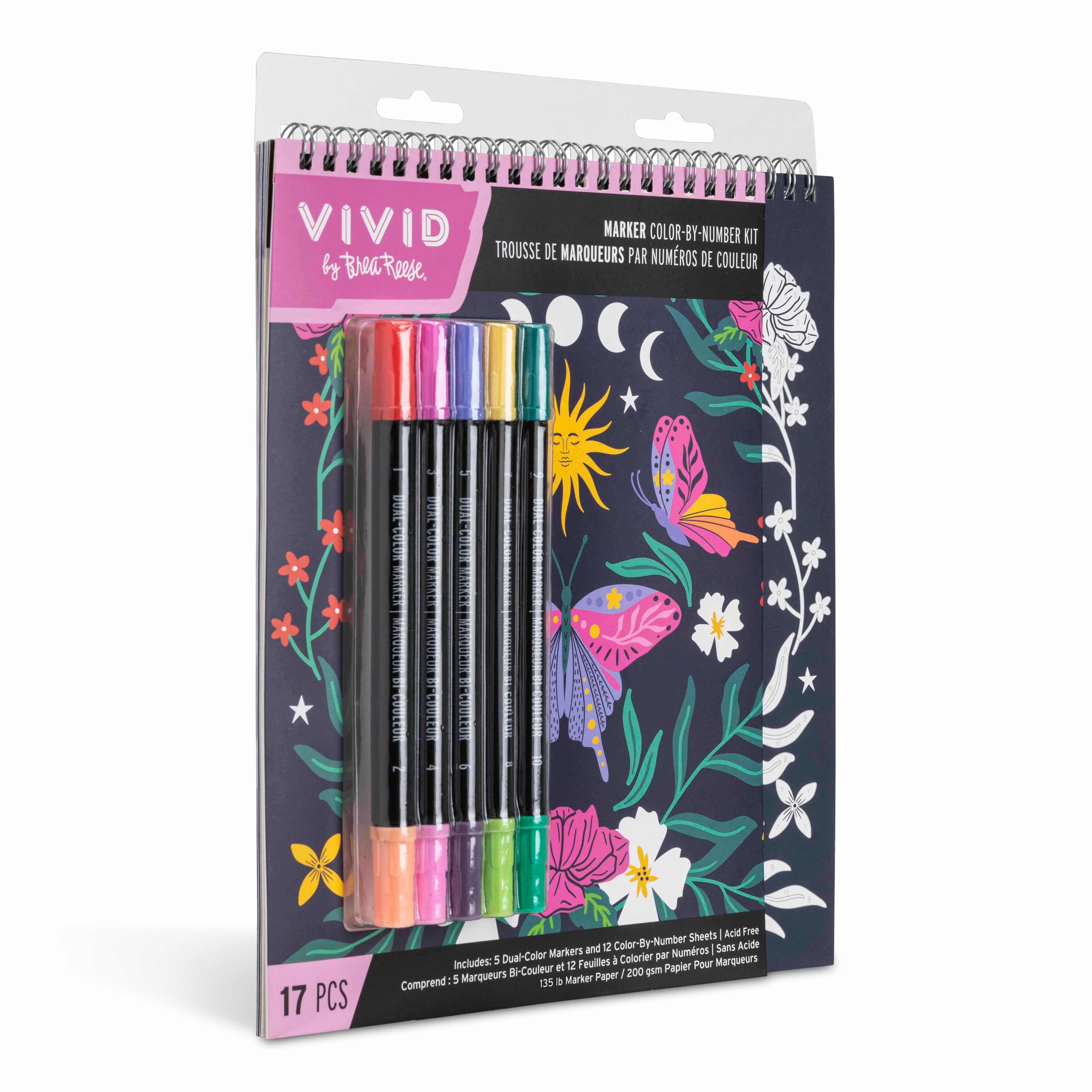 VIVID by Brea Reese&#xAE; Botanical Marker Color-by-Number Kit