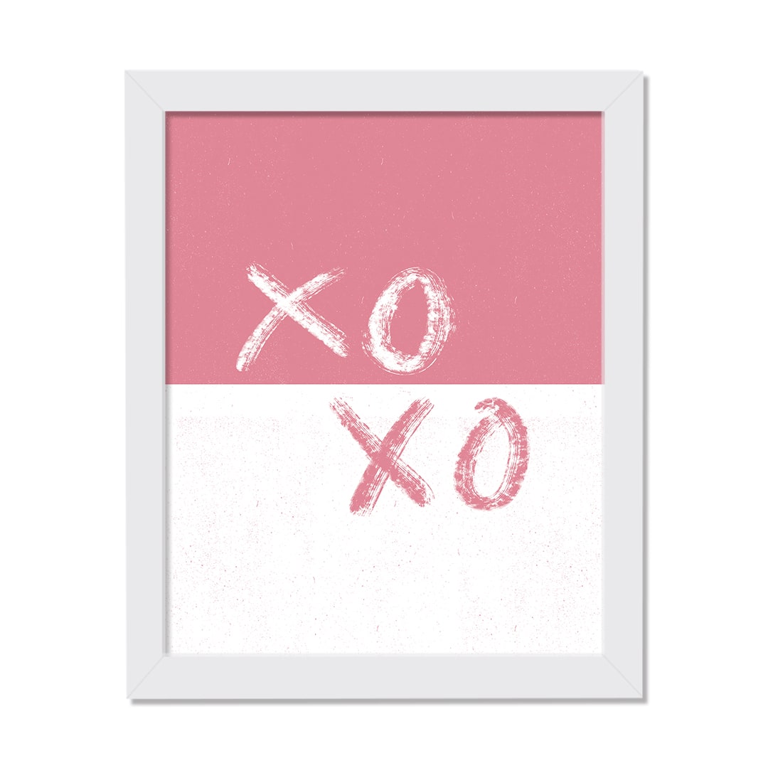 11" x 14" XOXO Brush Strokes White Framed Print Wall Art
