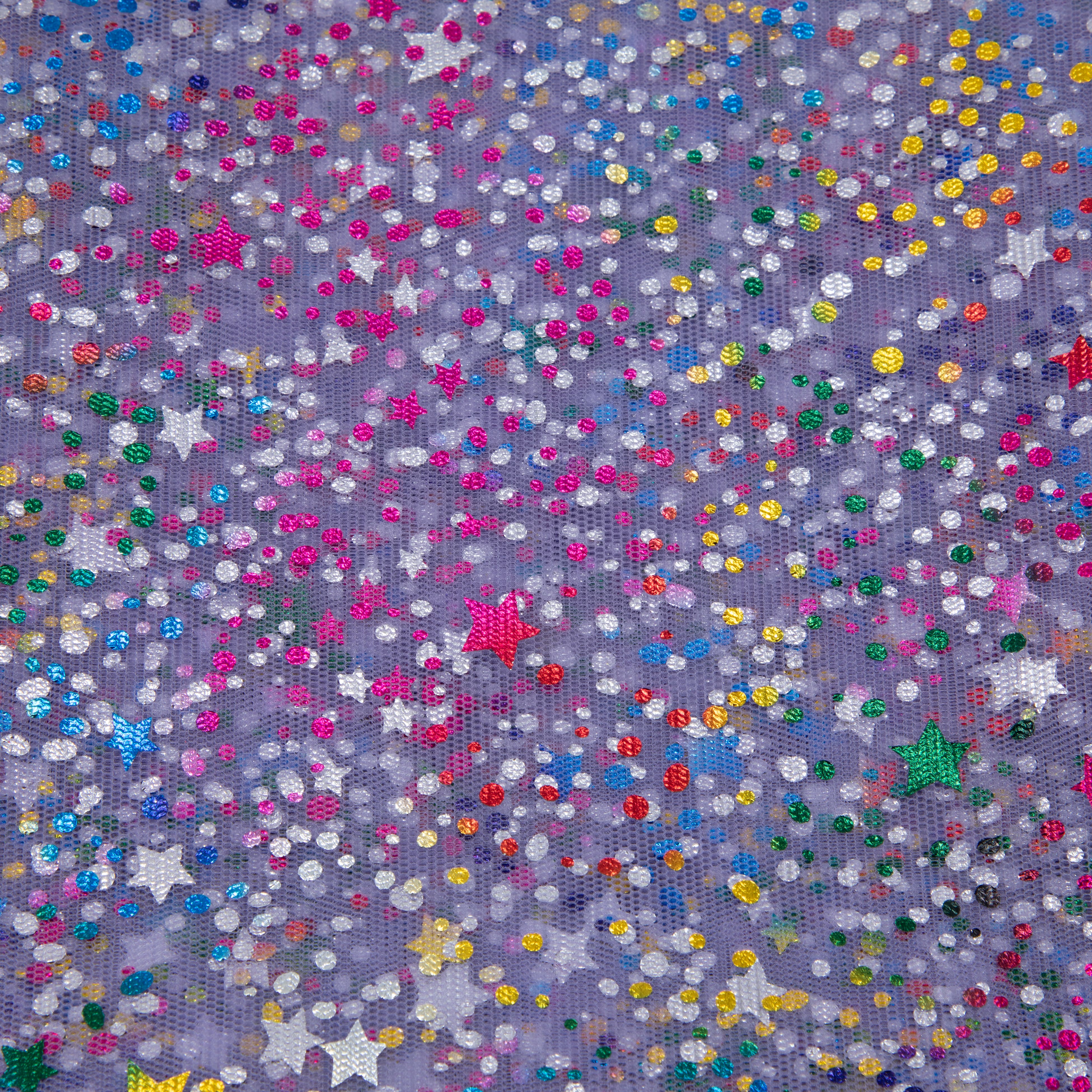 Wyla Multicolor Stars on Lavender Mesh