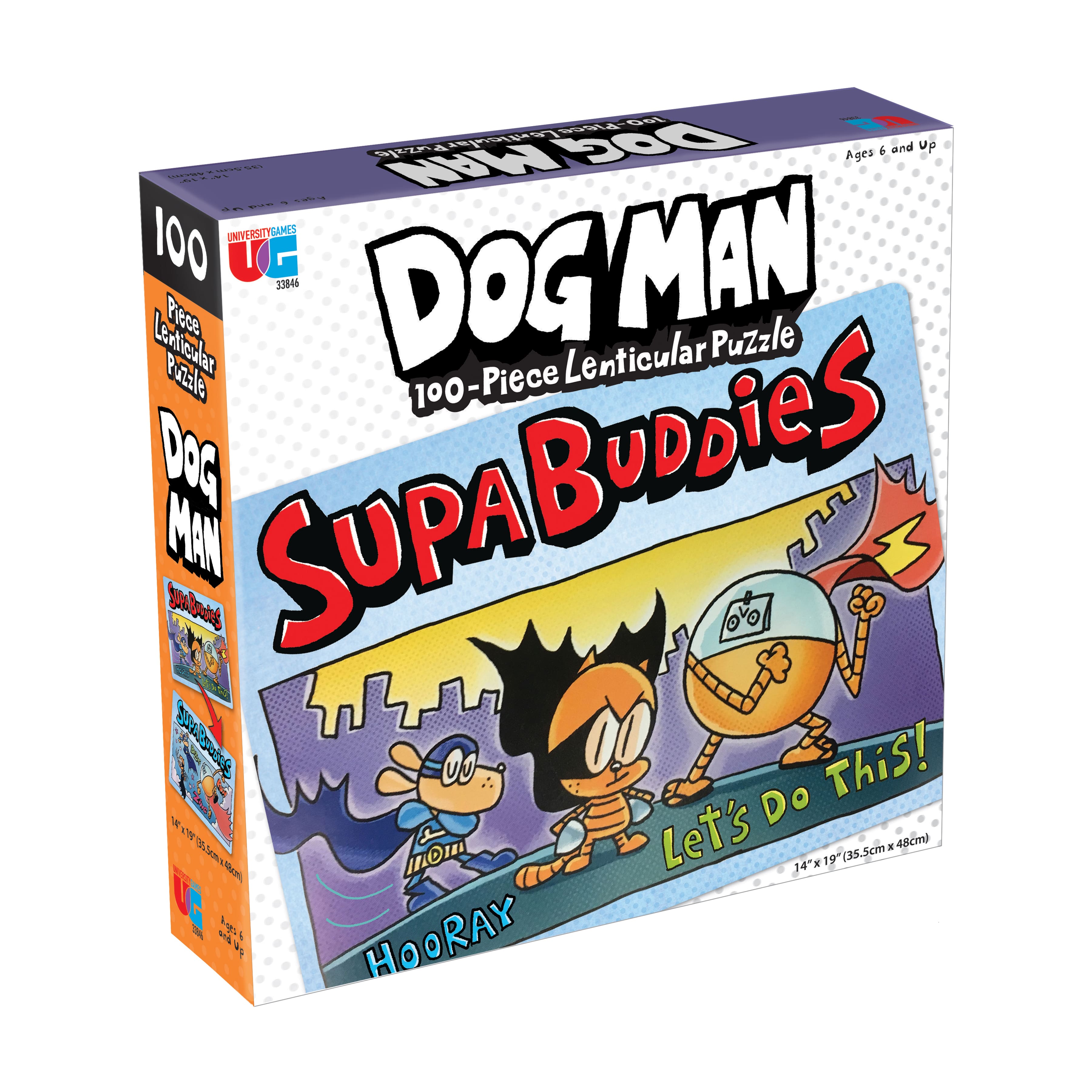 Dog Man Supa Buddies 100 Piece Lenticular Jigsaw Puzzle