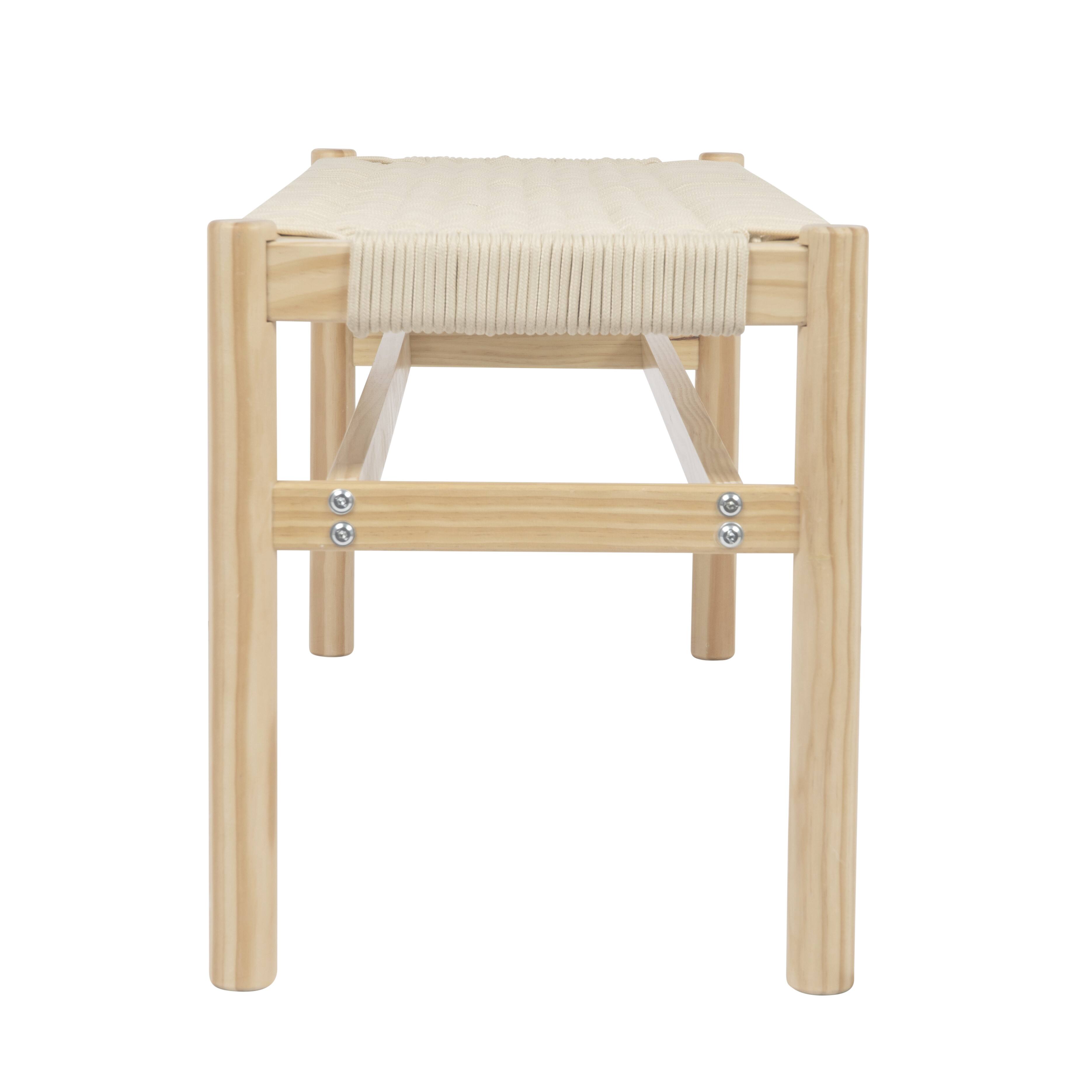 Hello Honey&#xAE; Fernway 18&#x22; Solid Wood and Woven Rope Entryway Bench