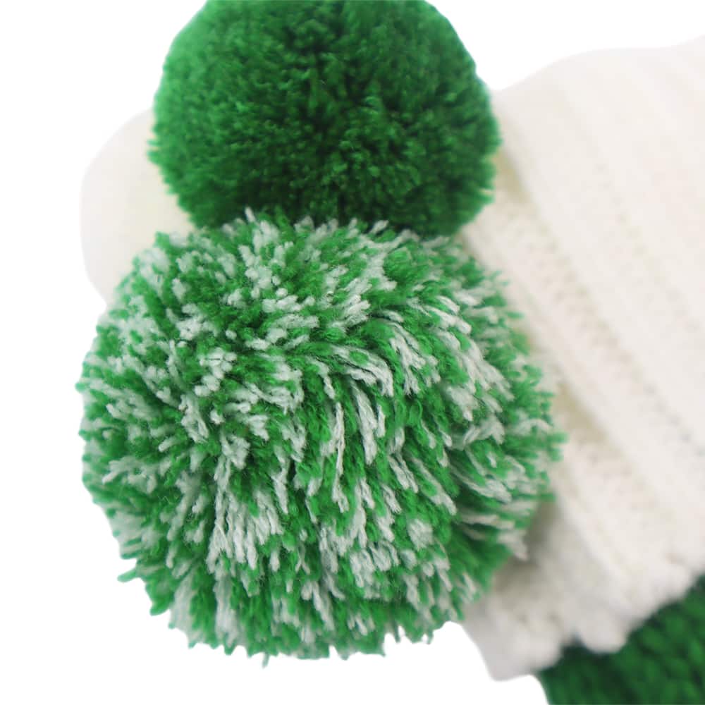 18.5&#x22; Green &#x26; White Stripe Knit Stocking with Pom Poms by Ashland&#xAE;