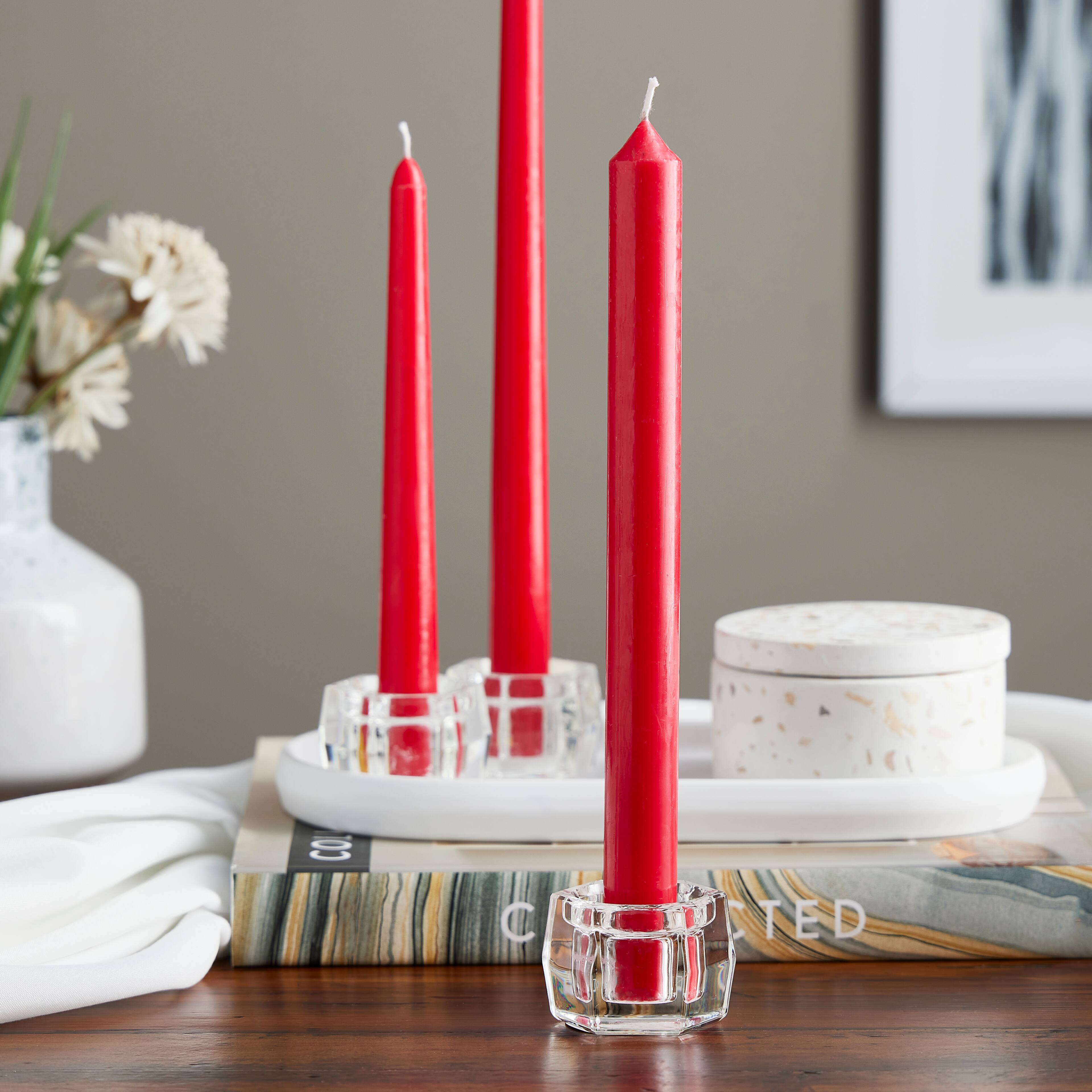 48 Pack: 10" Red Camelot Dinner Candle by Ashland®