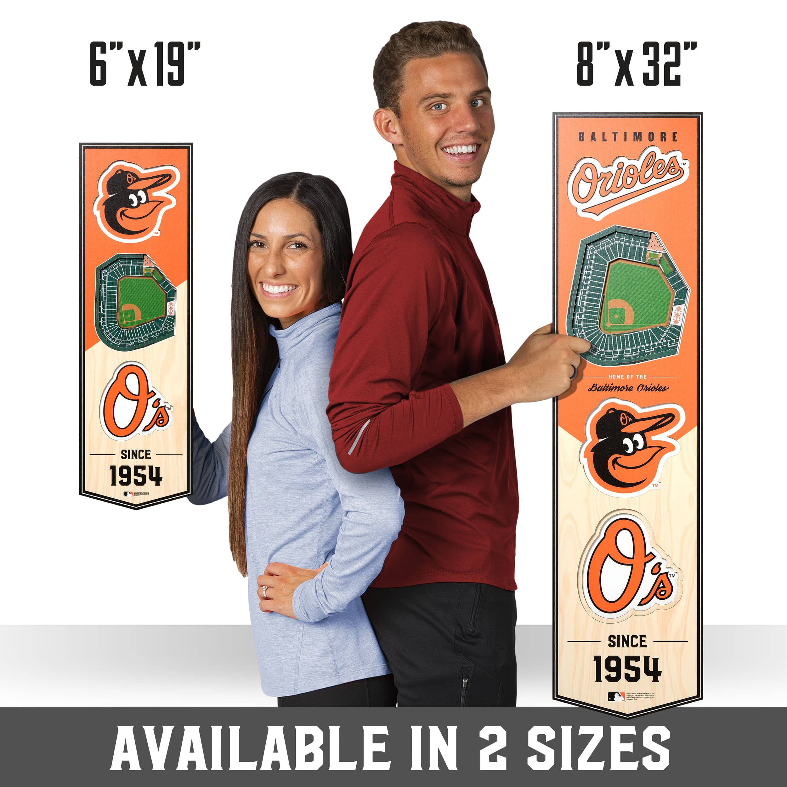 MLB Baltimore Orioles 6x19 Stadium 3D View Banner