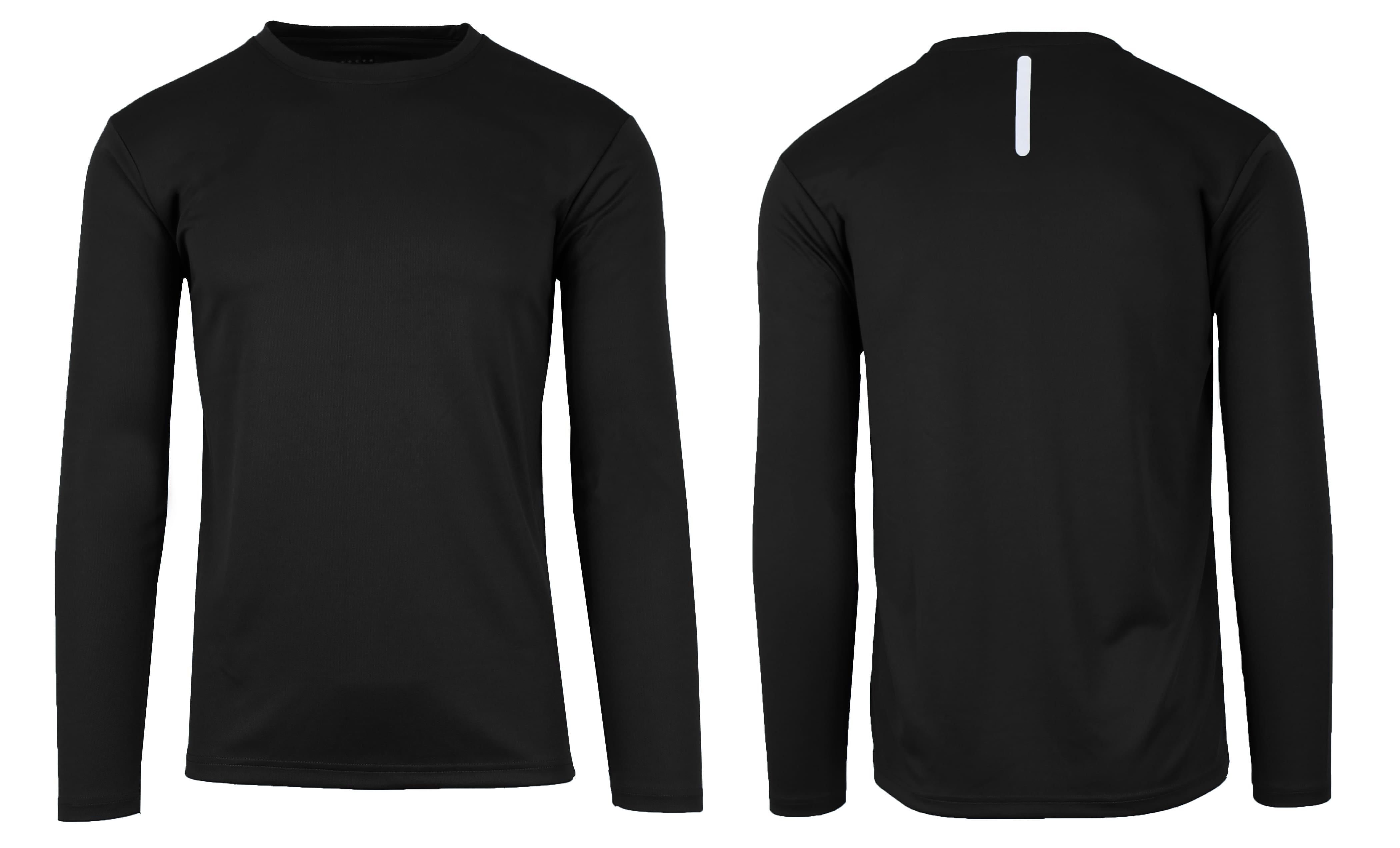 Galaxy By Harvic Long Sleeve Moisture-Wicking Performance Crew Neck Men's Tee