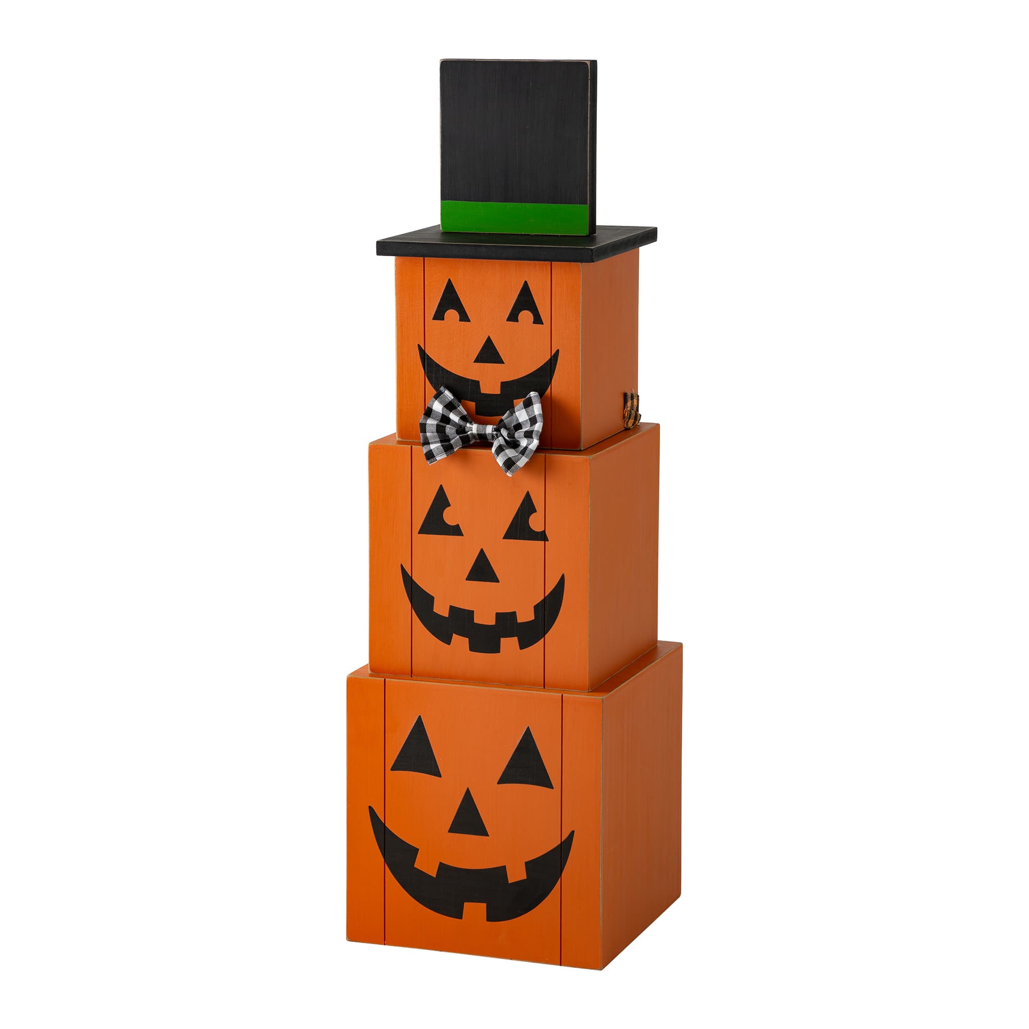 Glitzhome&#xAE; 36&#x22; Double Sided Stacked Pumpkins Halloween Porch Decor
