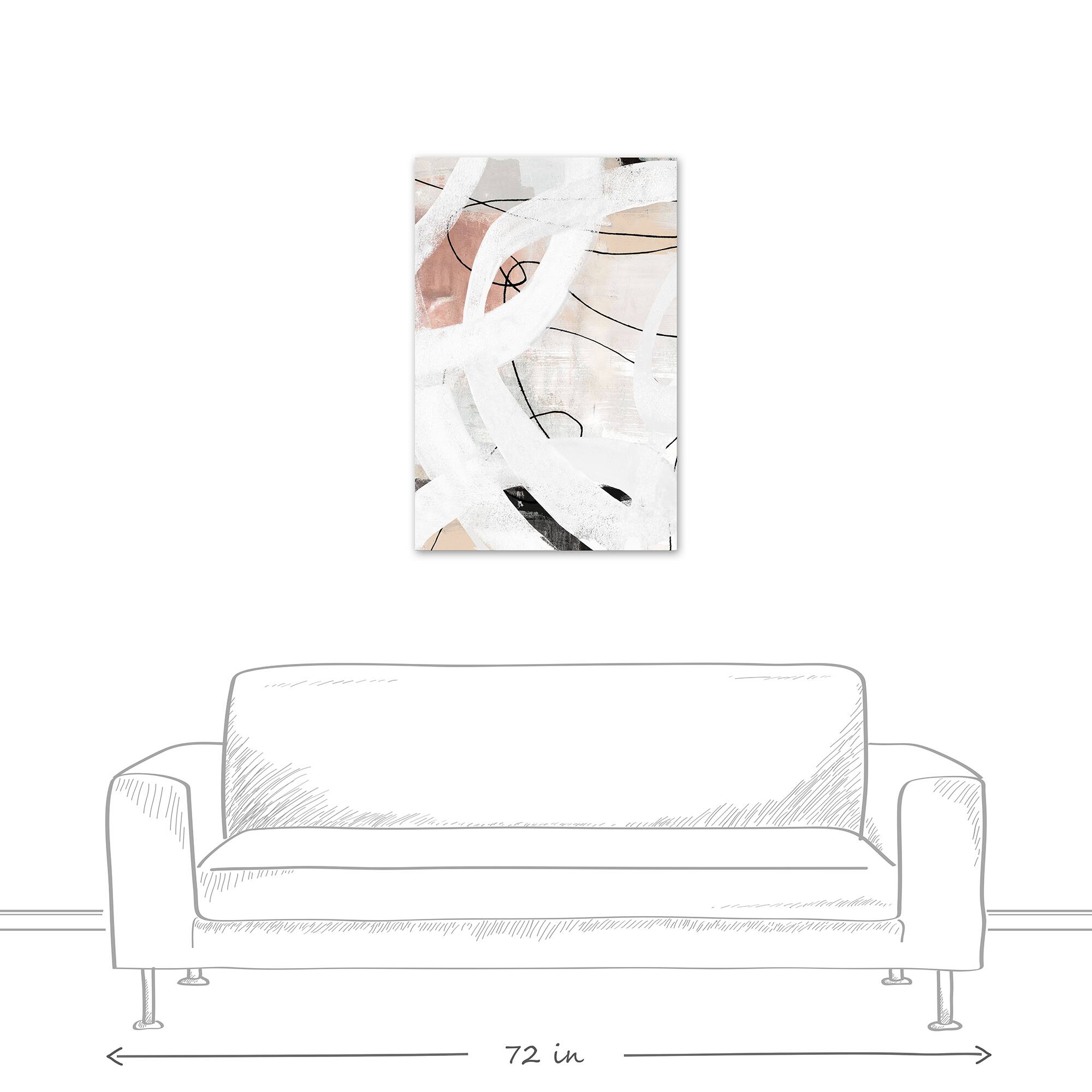 White And Loopy Abstract 24" x 36" Canvas Wall Art