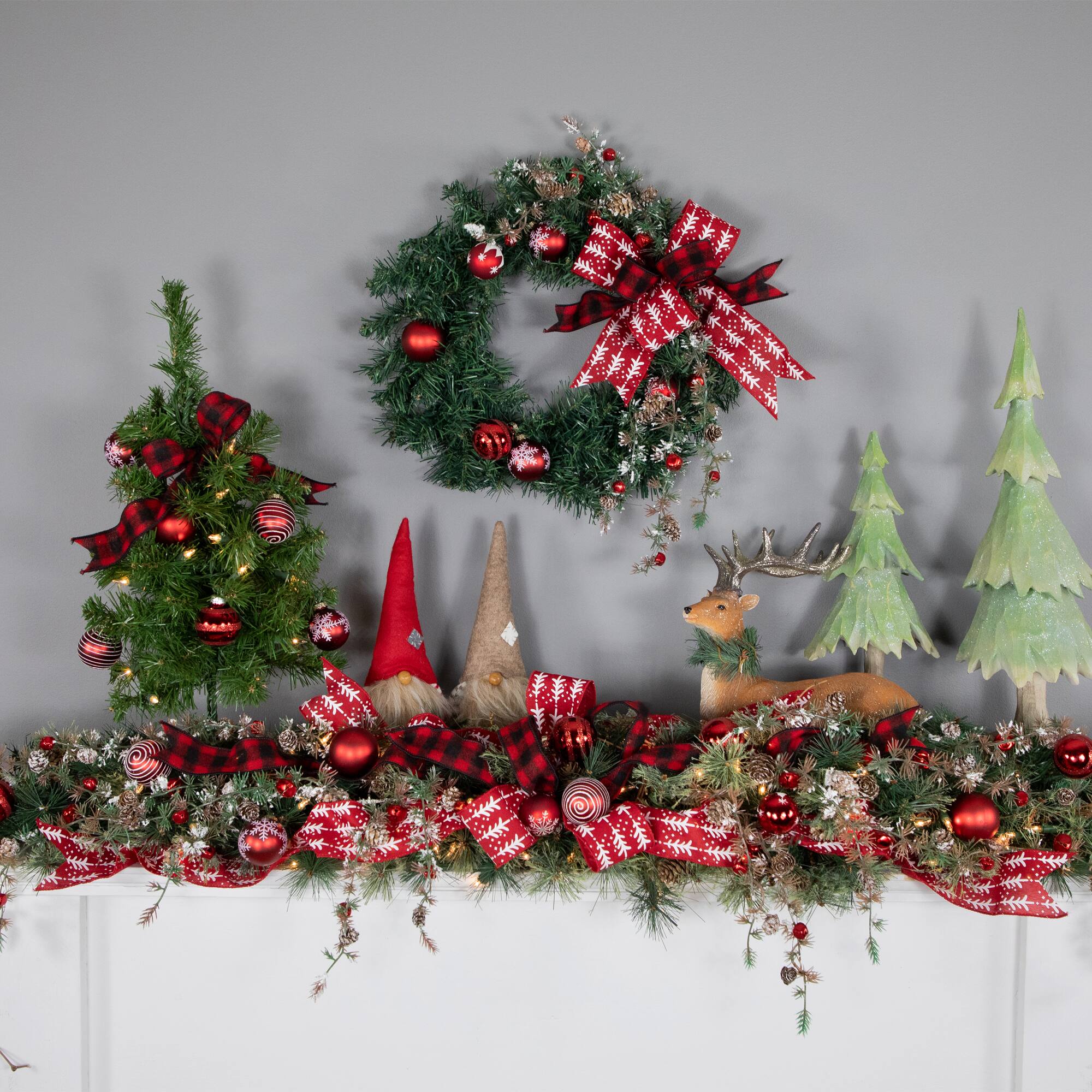 18" Pre-Lit Blackwater Fir Artificial Christmas Tree, Clear Lights