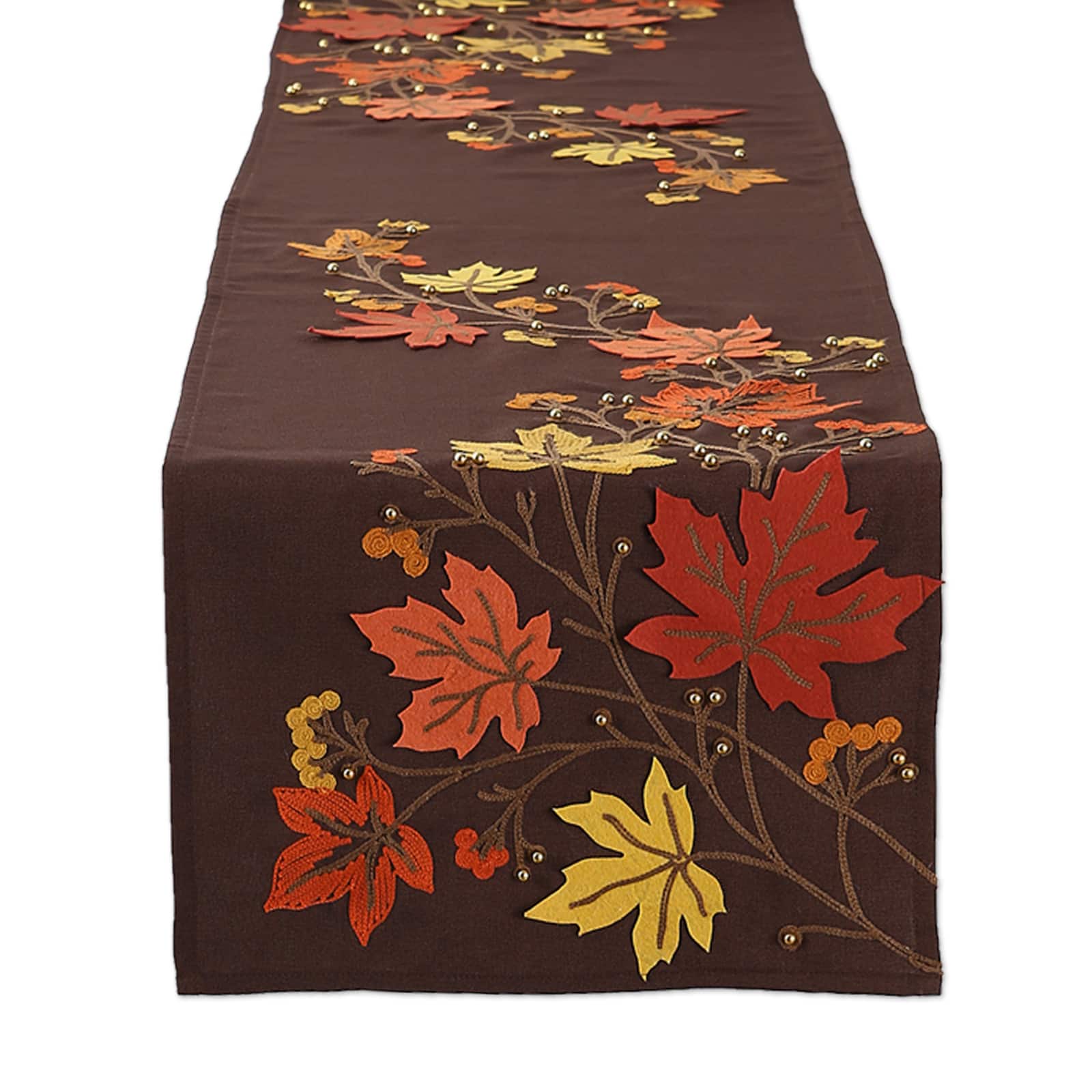 DII&#xAE; 70&#x22; Falling Leaves Embroidered Table Runner