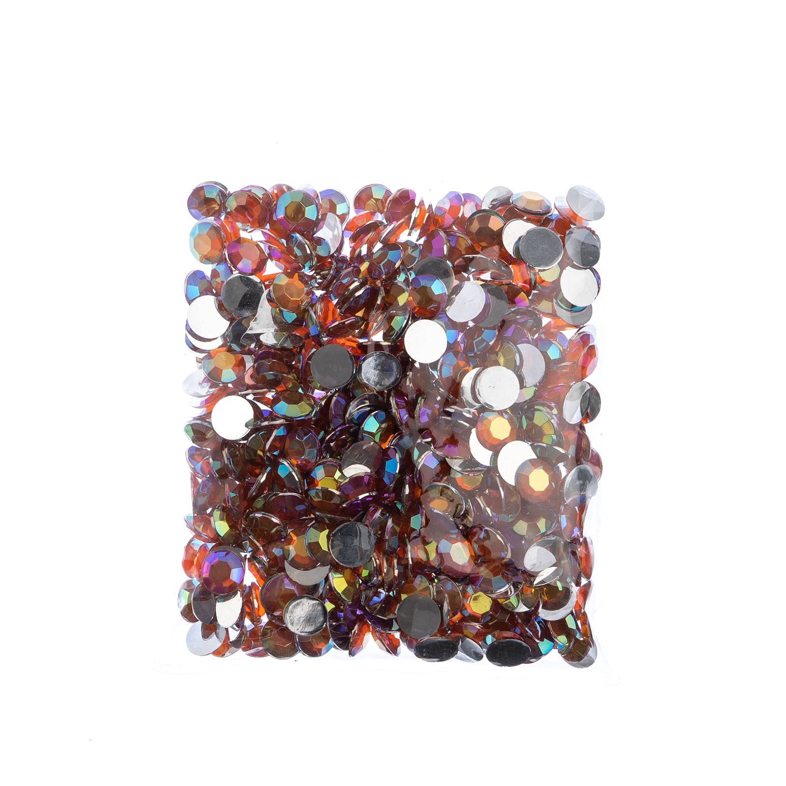 John Bead Acrylic Round Flat Back Rhinestones, 10mm