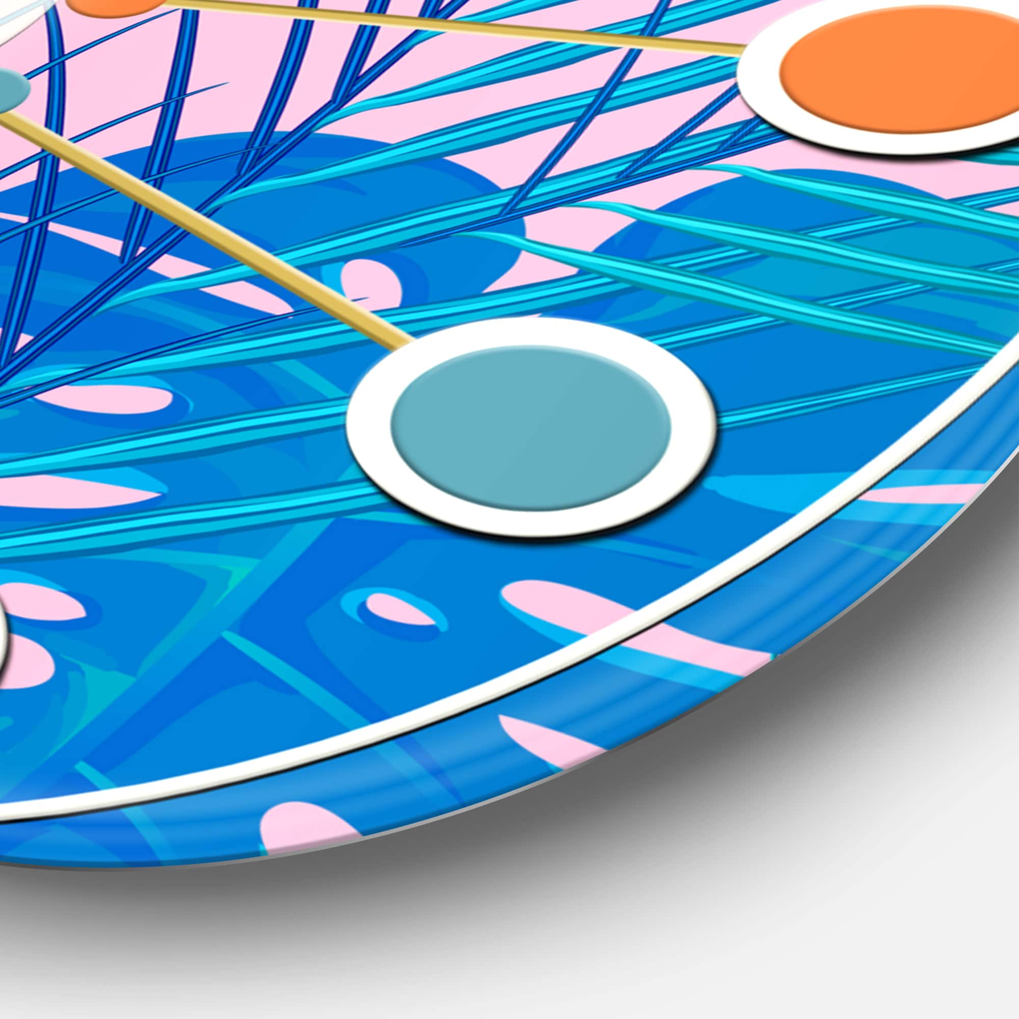 Designart 'Retro Floral Pattern V Mid-Century Modern Wall Clock