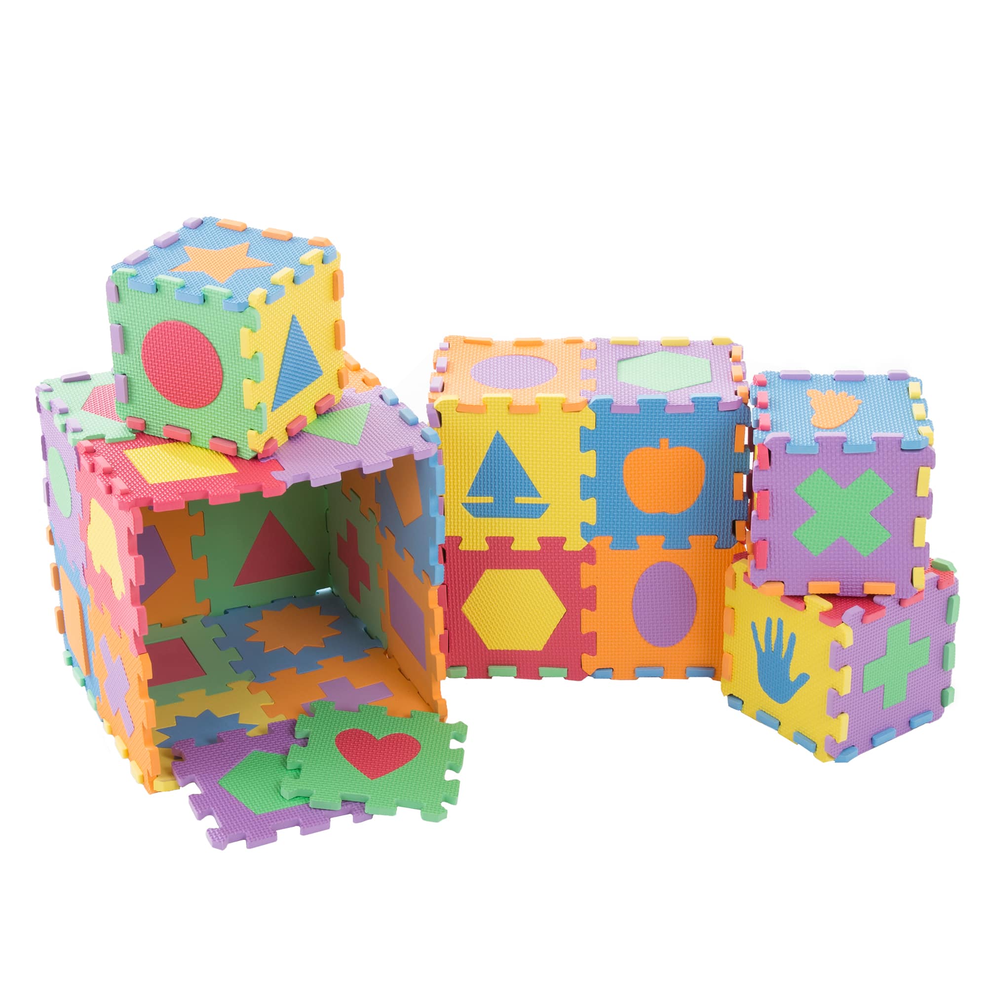 Toy Time Interlocking Foam Tile Play Mat with Shapes