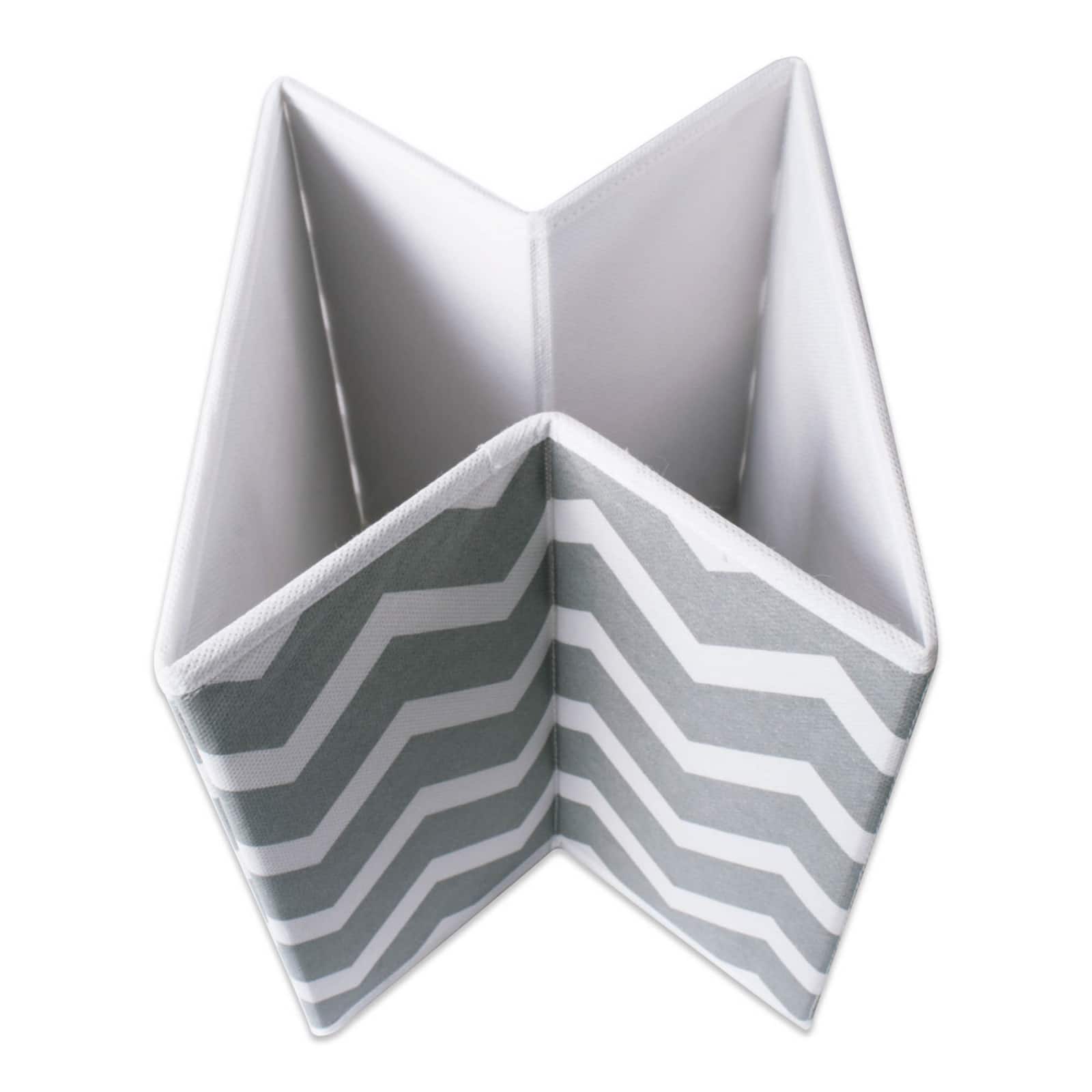 DII® 13" Gray Chevron Square Non-Woven Fabric Cubes, 2ct.