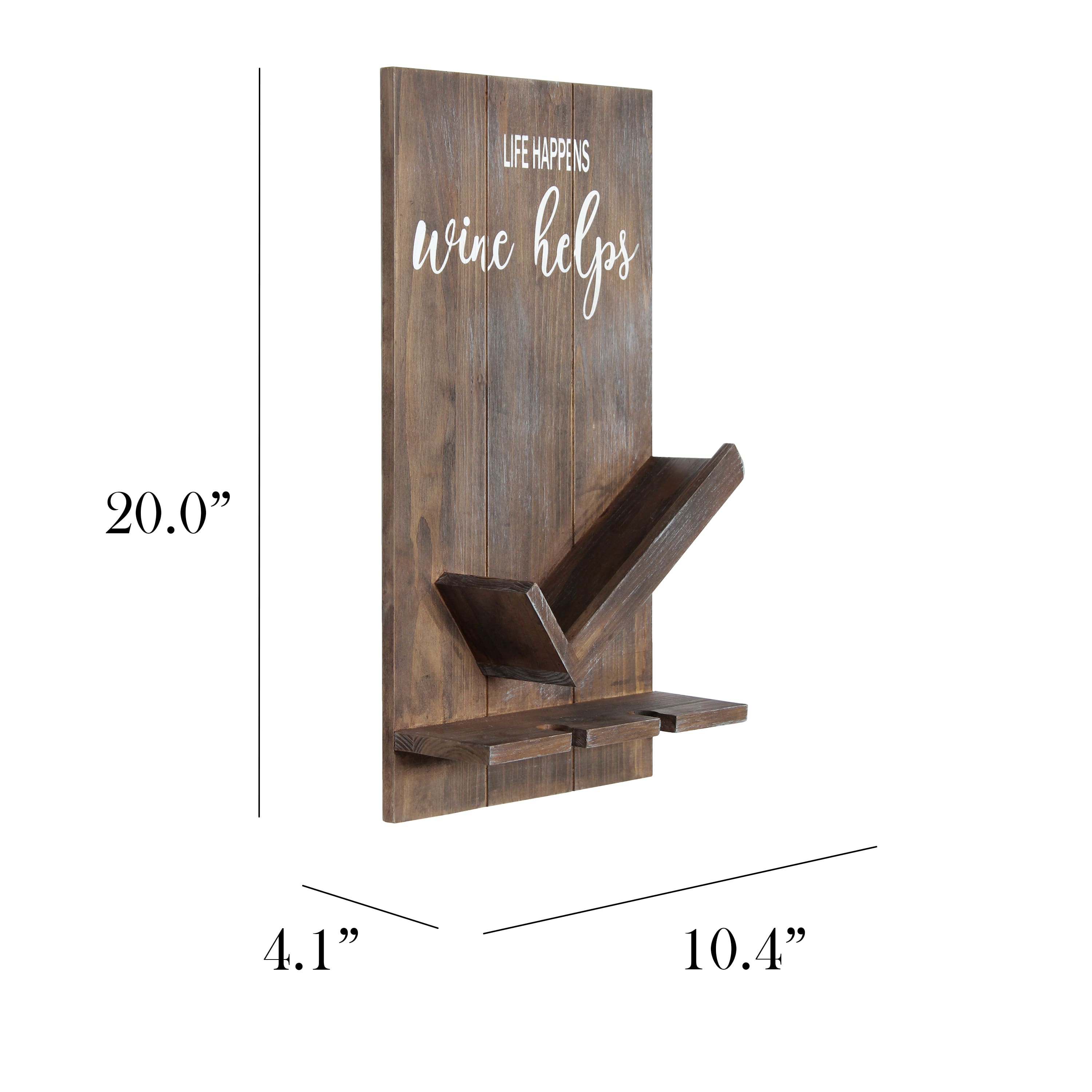 Elegant Designs Wall Mounted Wine Bottle Shelf & Glass Holder