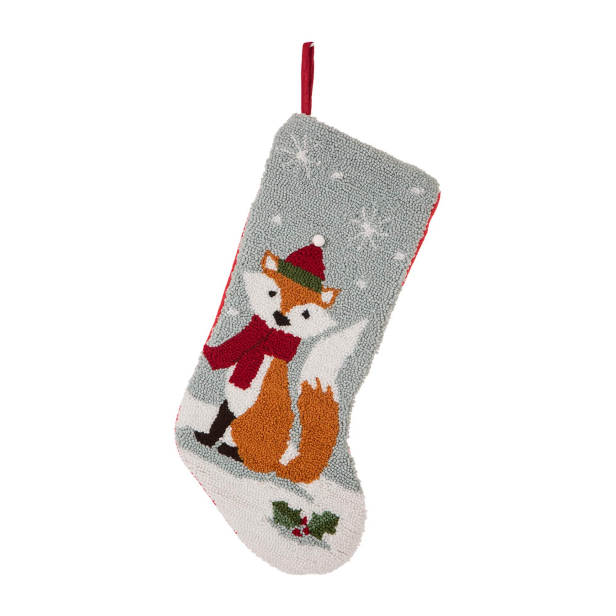 Glitzhome&#xAE; 19&#x22; Fox Hooked Stocking