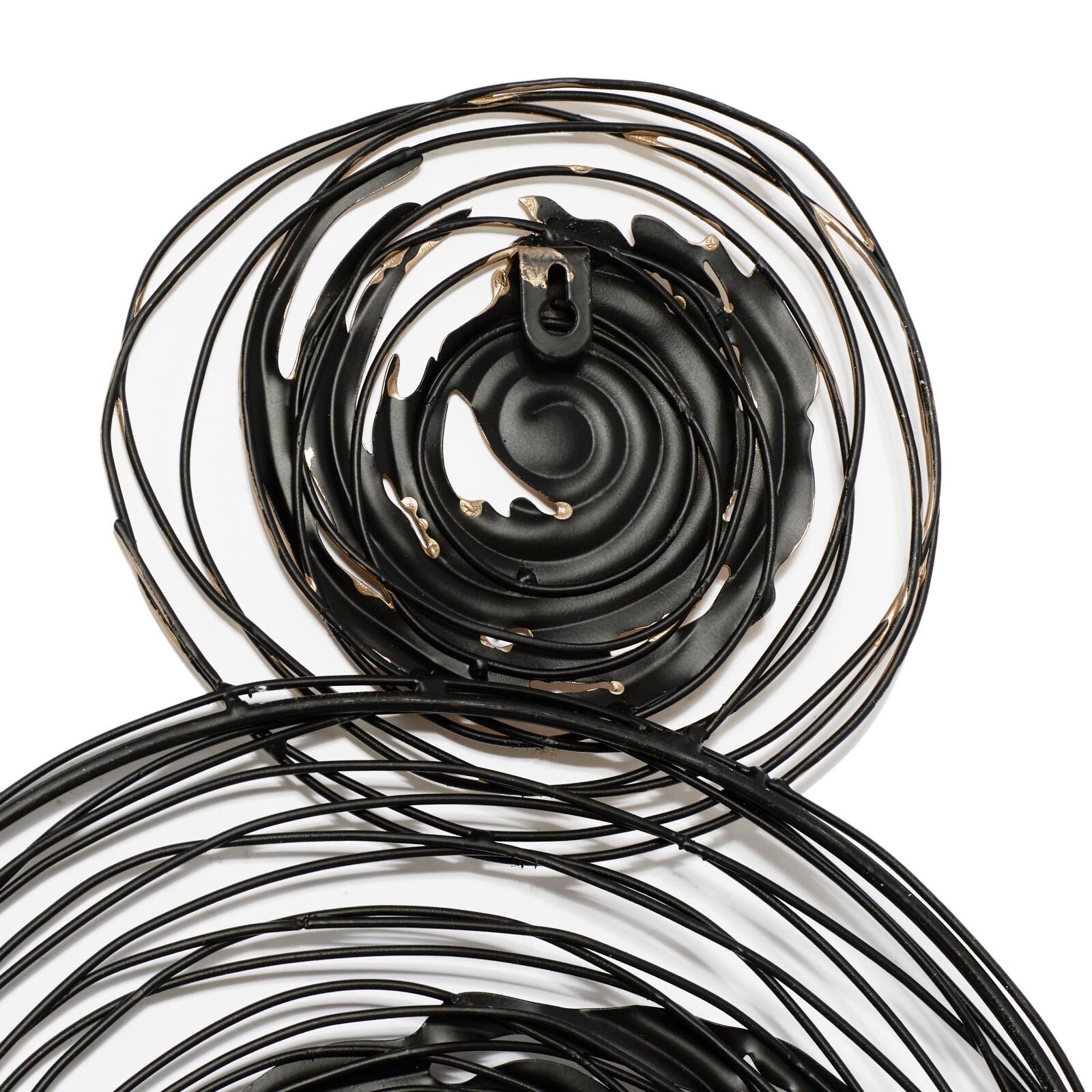 42&#x22; Black, Silver &#x26; Gold Metal Contemporary Wall D&#xE9;cor