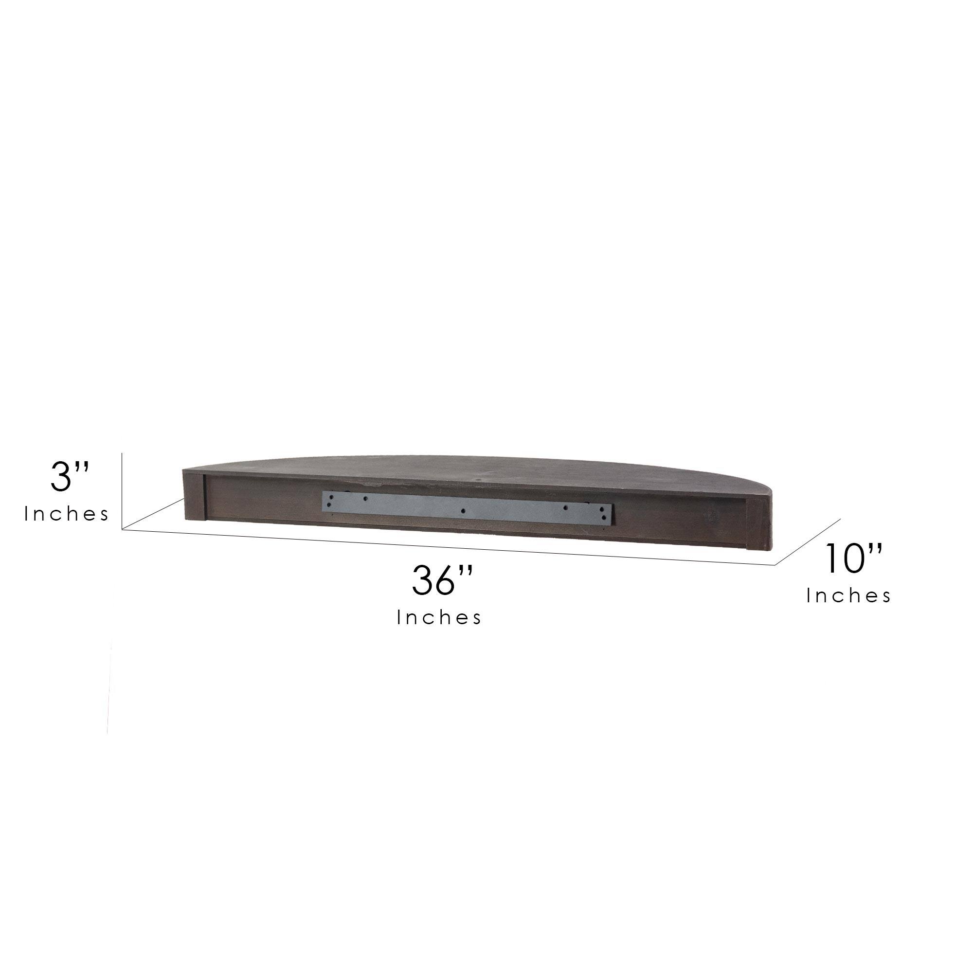 Large Black Round Wood Floating Wall Shelf