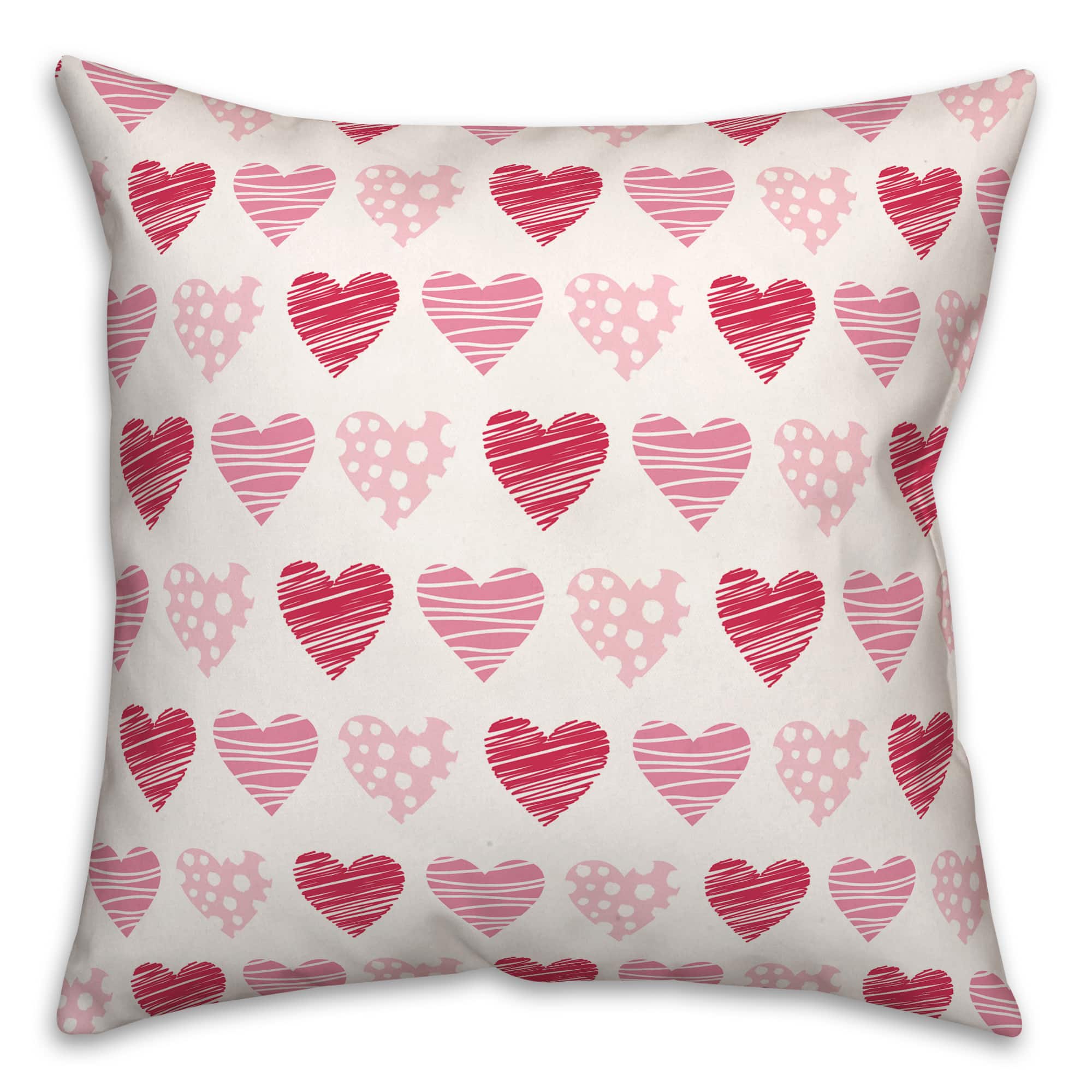 Tri Hearts Throw Pillow