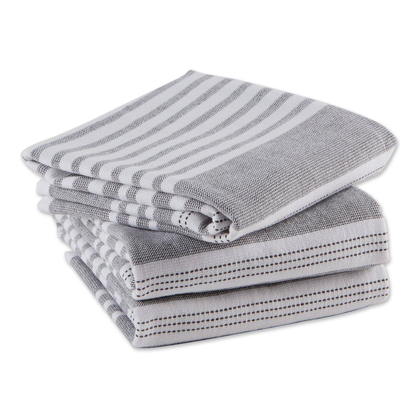 DII® Mineral Variegated Stripe Terry Dishtowels, 3ct.
