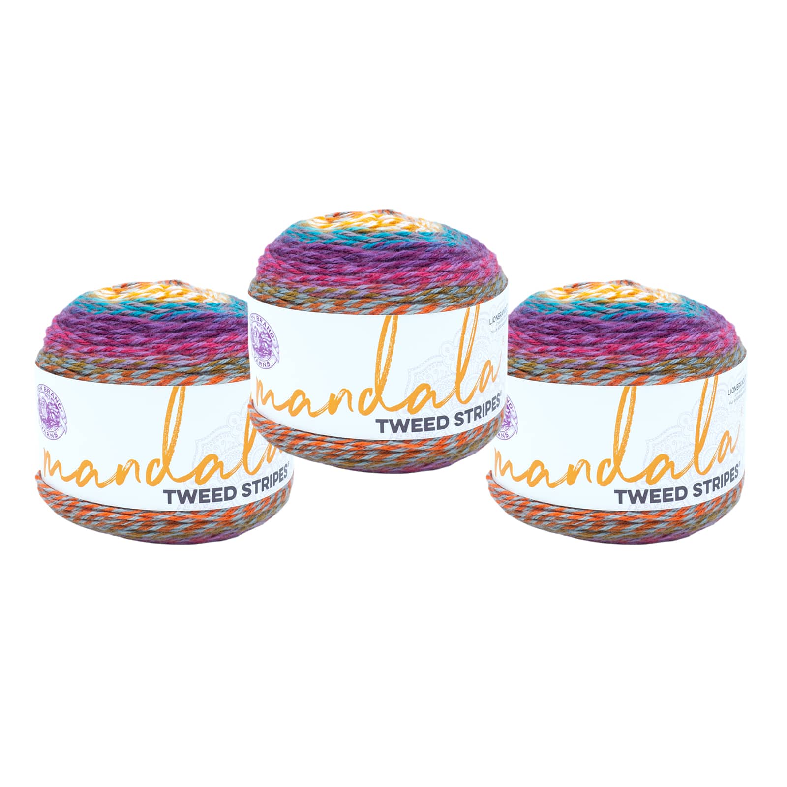 3 Pack Lion Brand&#xAE; Mandala&#xAE; Tweed Stripes Yarn