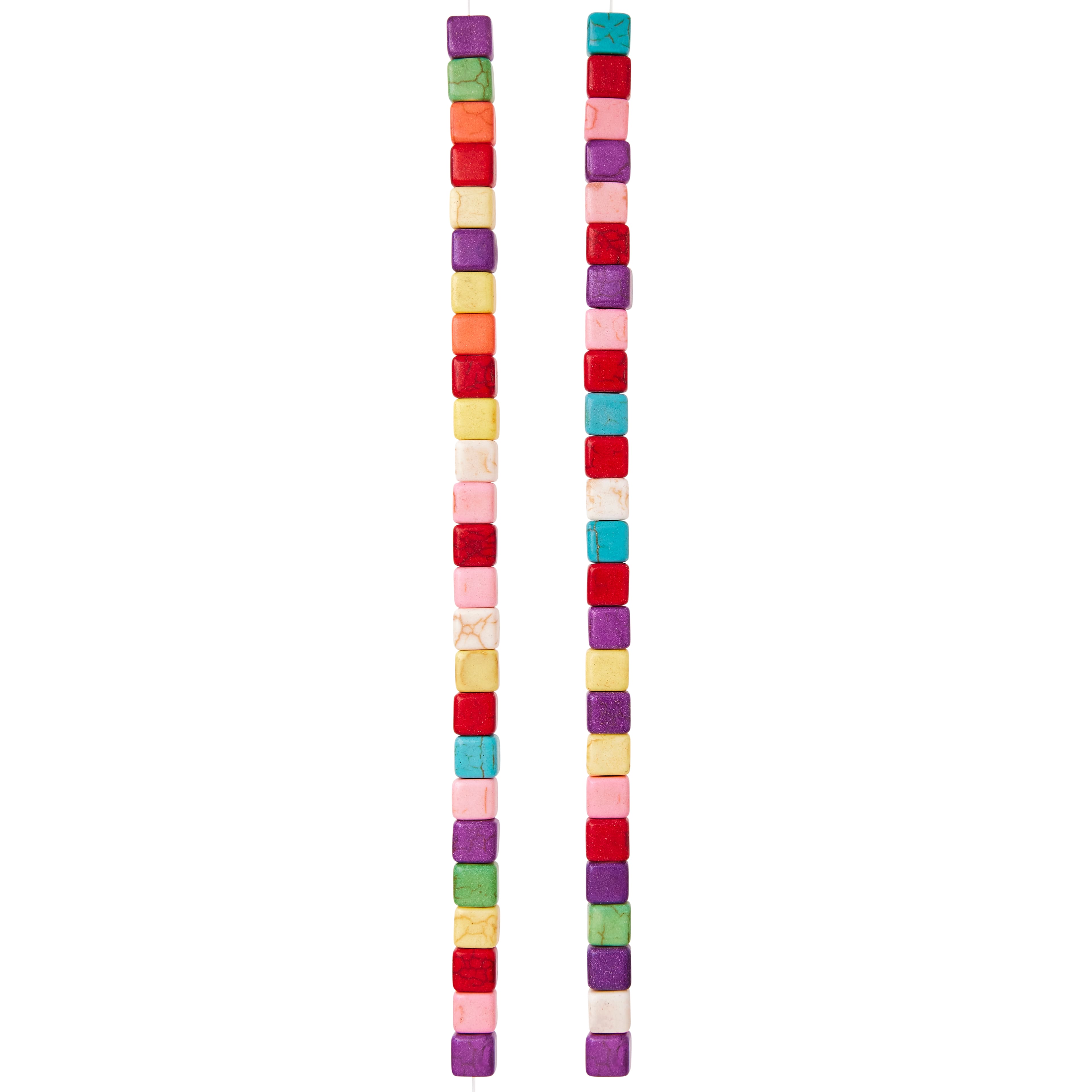 Multicolor Howlite Cube Beads by Bead Landing&#x2122;, 5mm 