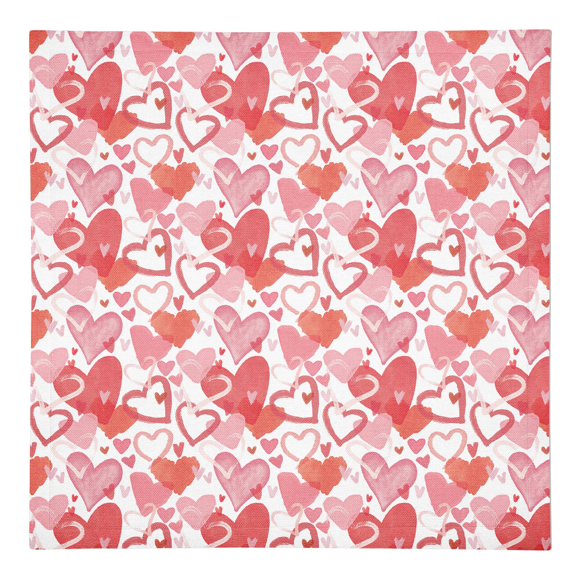 Heart Cluster Pattern 10" x 10" Cotton Twill Napkin