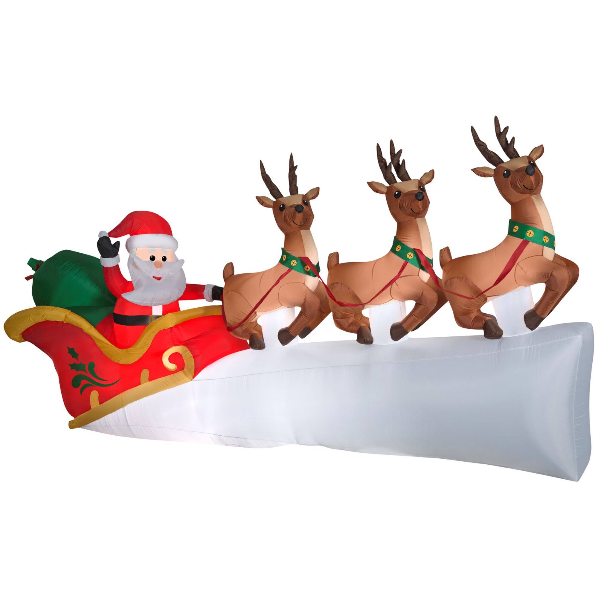 11ft. Airblown&#xAE; Inflatable Santa&#x27;s Sleigh with Flying Reindeer