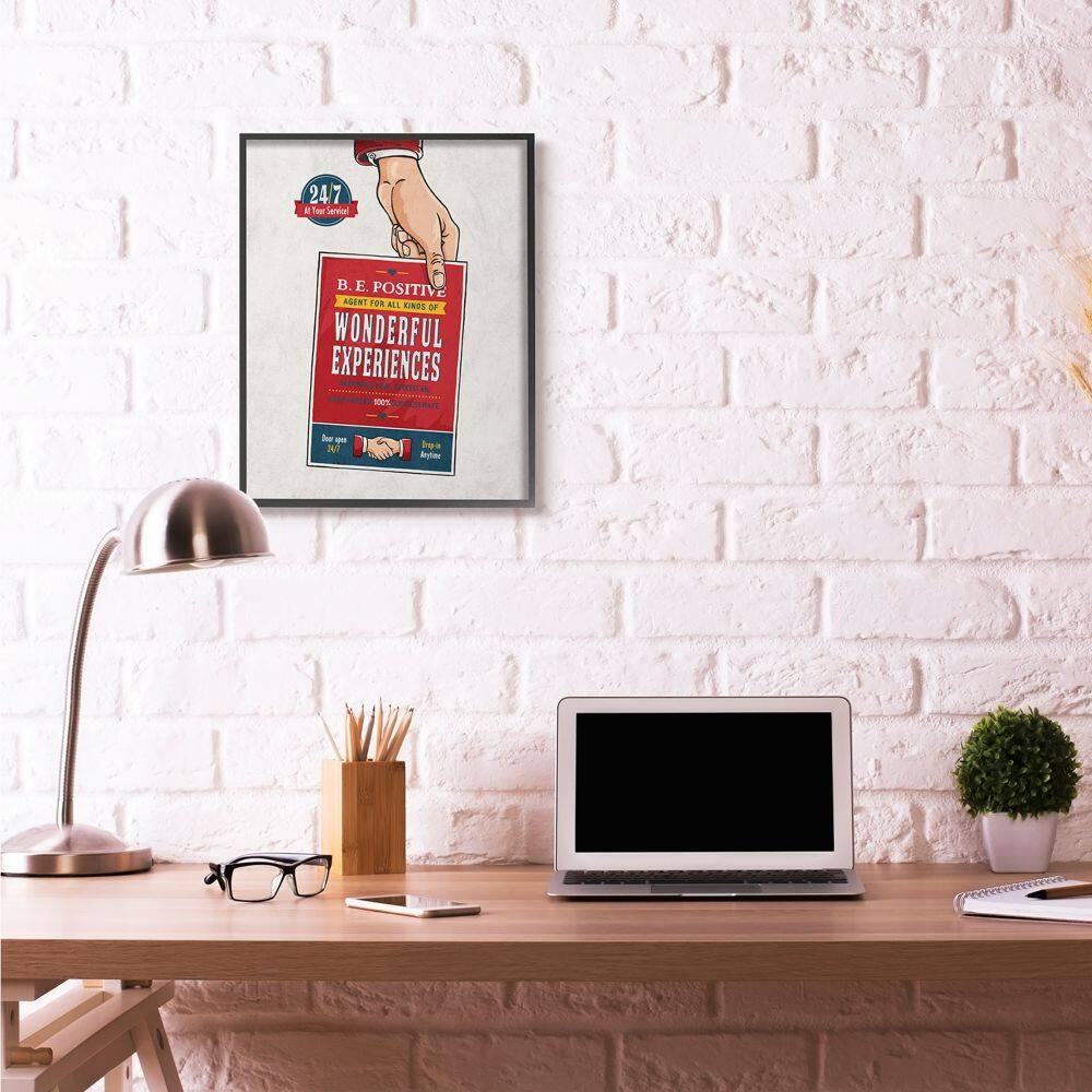 Stupell Industries Be Positive Comic Book Design with Black Frame Wall Accent