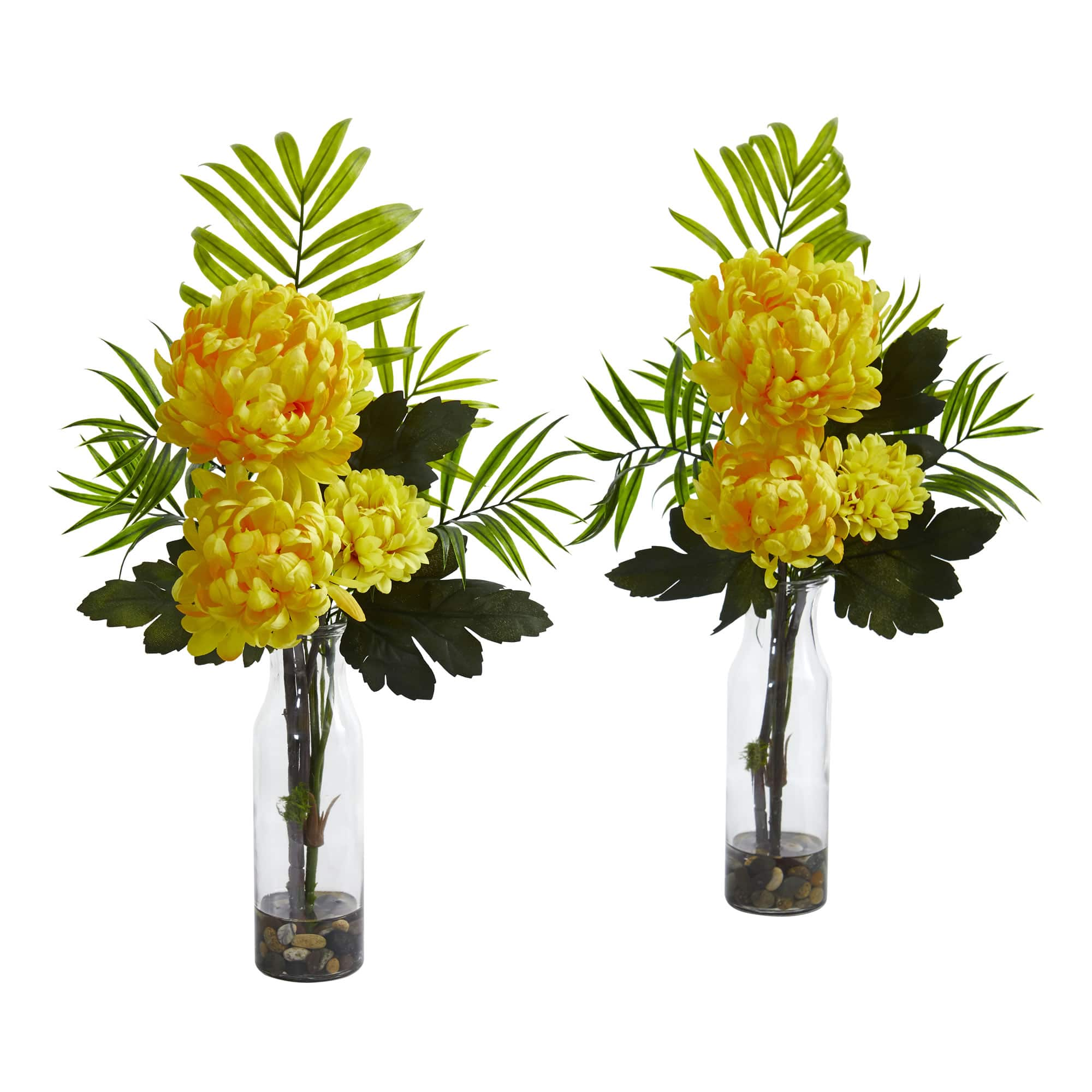 Tropical Mum Arrangement In Vase, 2ct.