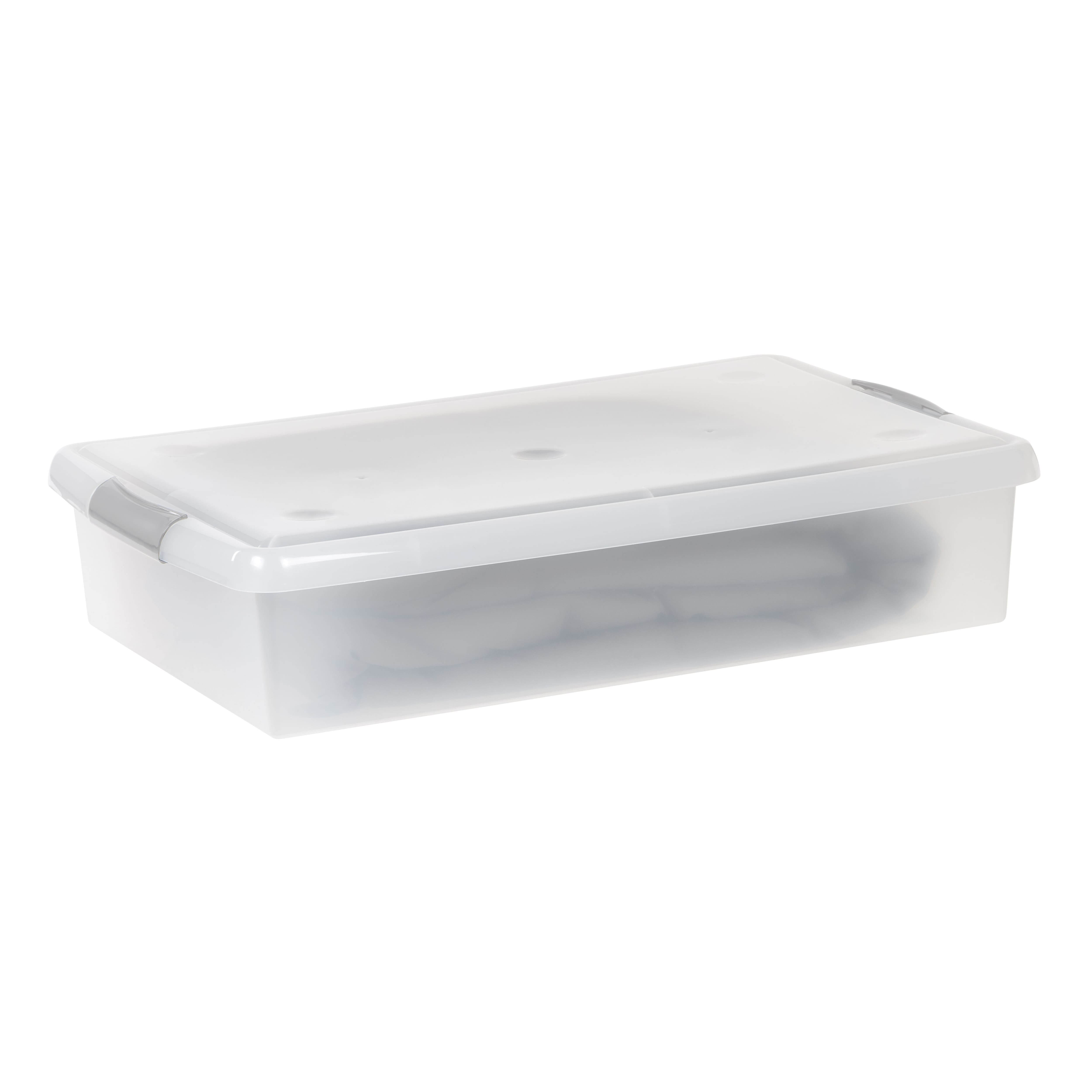 IRIS&#xAE; 40qt. Clear Store &#x26; Slide Box with Lid &#x26; Gunsmoke Gray Latches