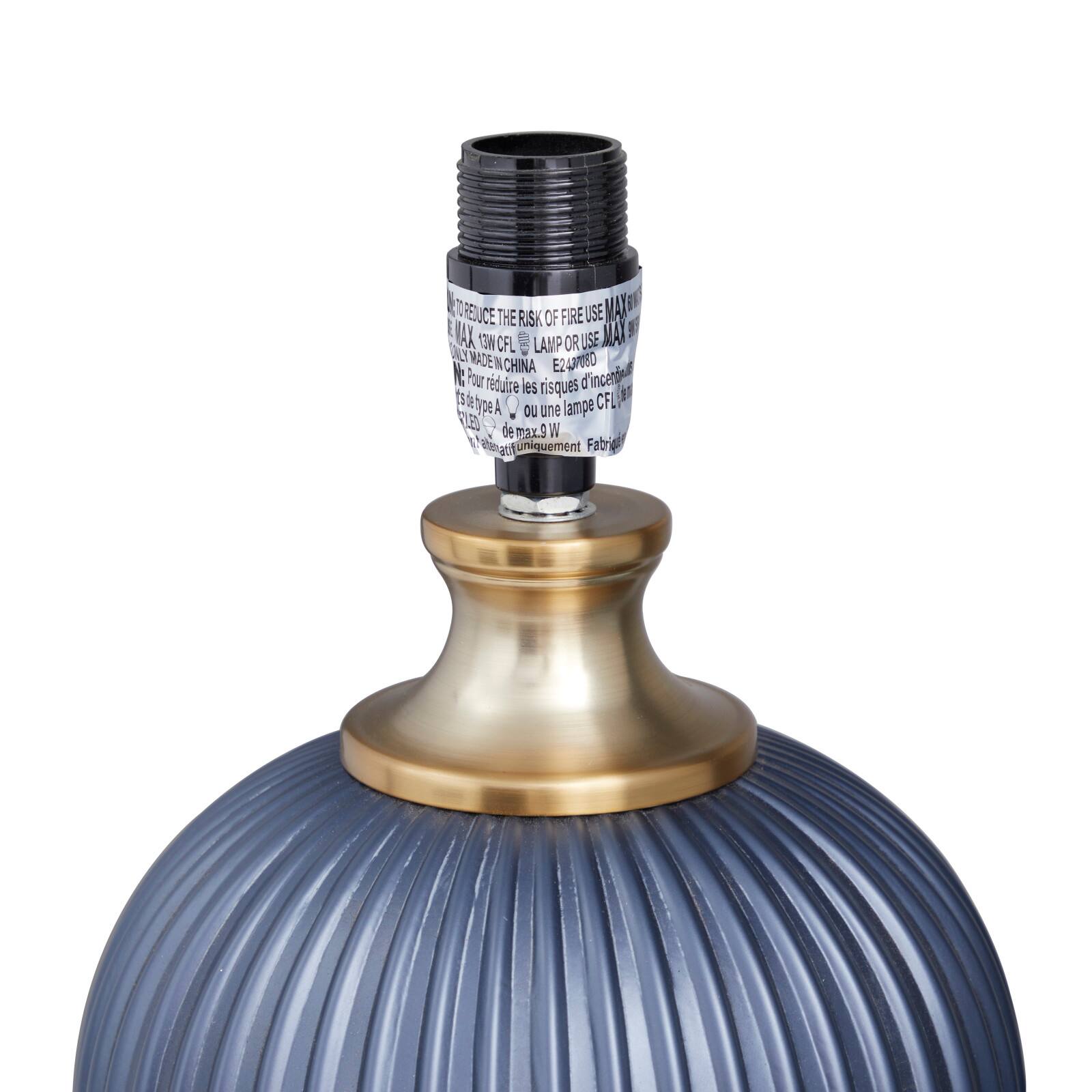 Blue Velvet Transitional Table Lamp, 26" x 16" x 16"