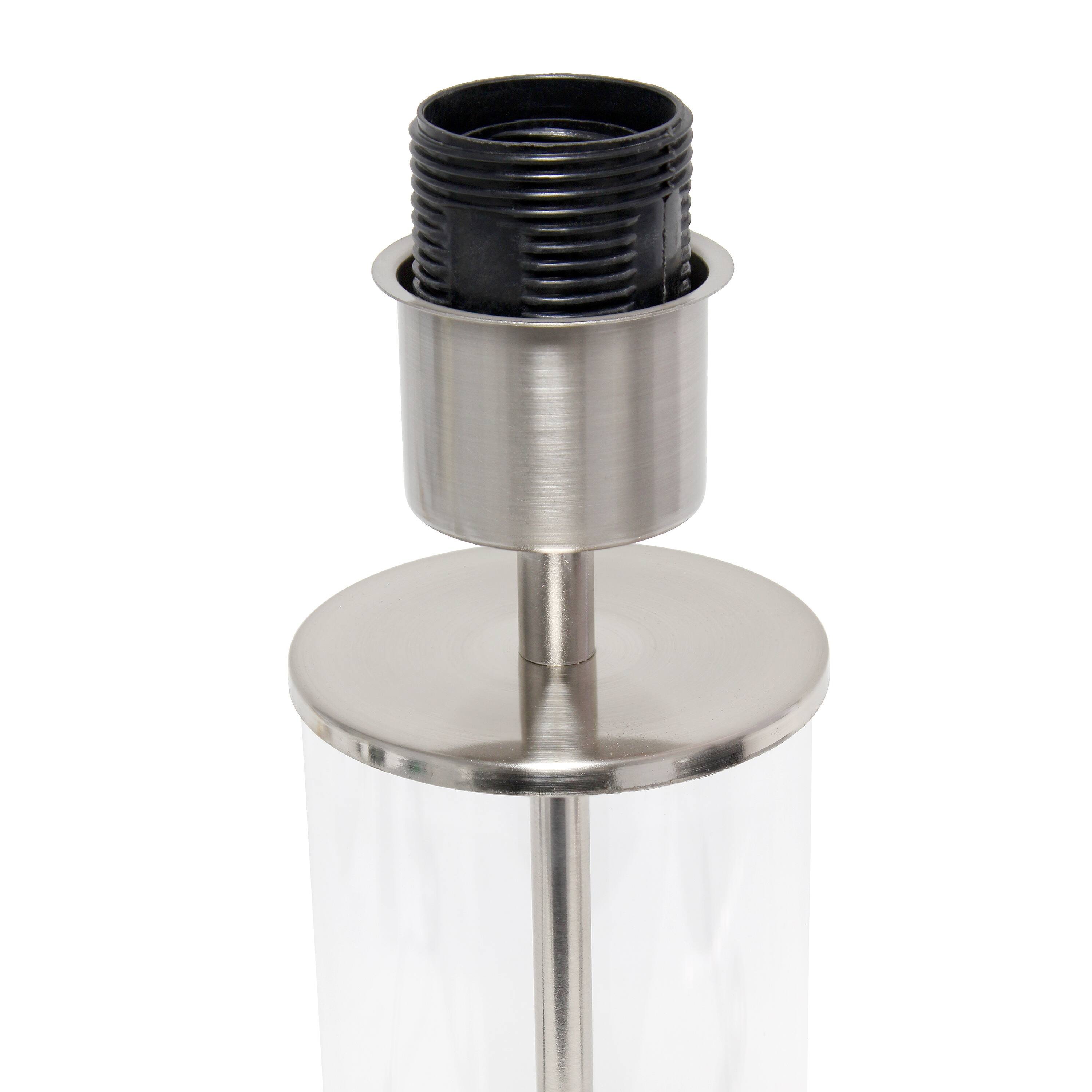 Simple Designs 17&#x22; Encased Metal &#x26; Clear Glass Table Lamp