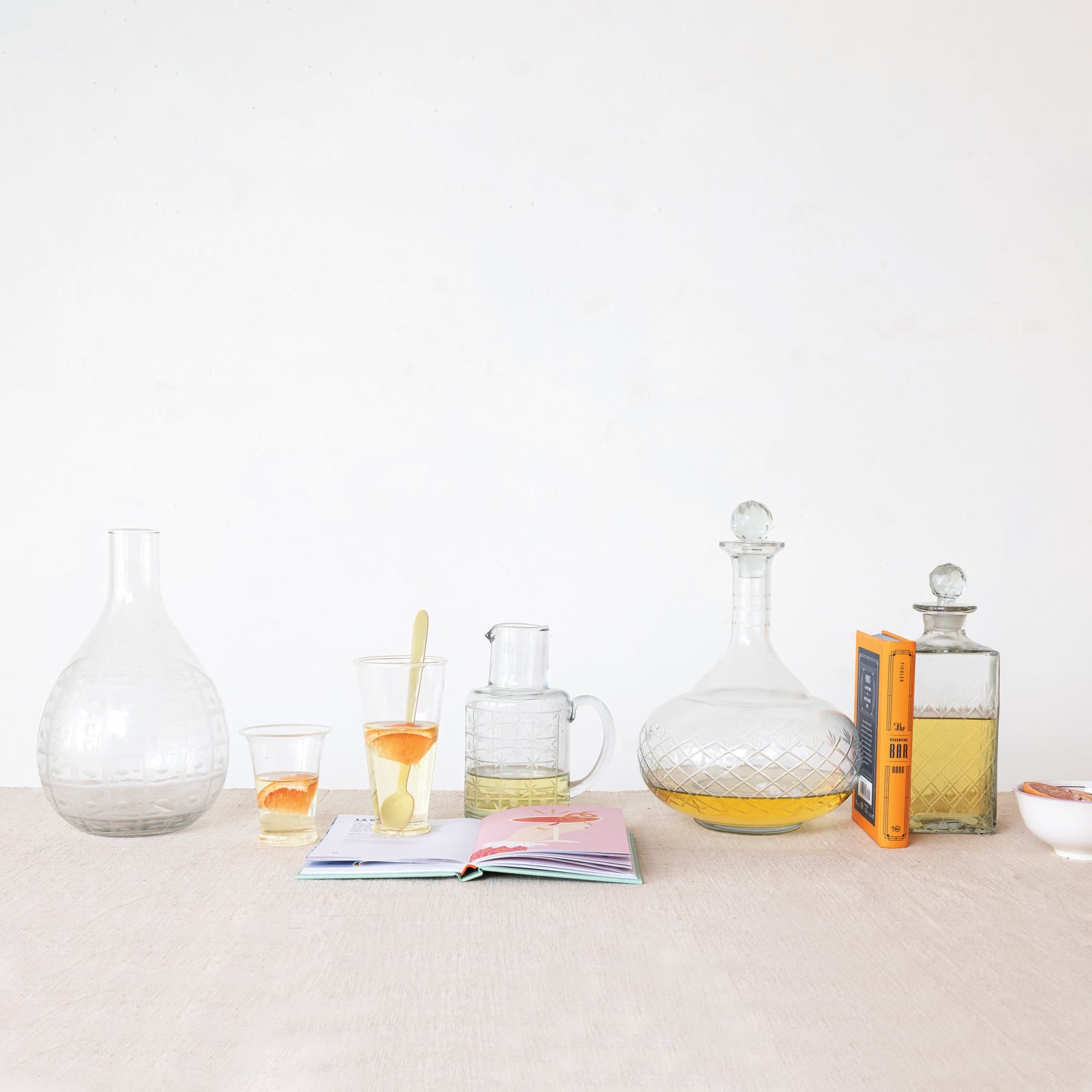 Hello Honey® 16oz. Clear Reclaimed Etched Square Glass Decanter