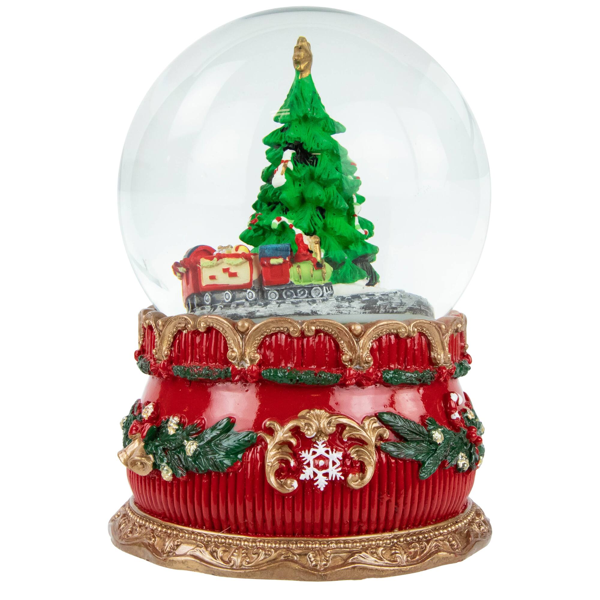 6&#x22; Musical Christmas Tree &#x26; Train Animated Water Globe