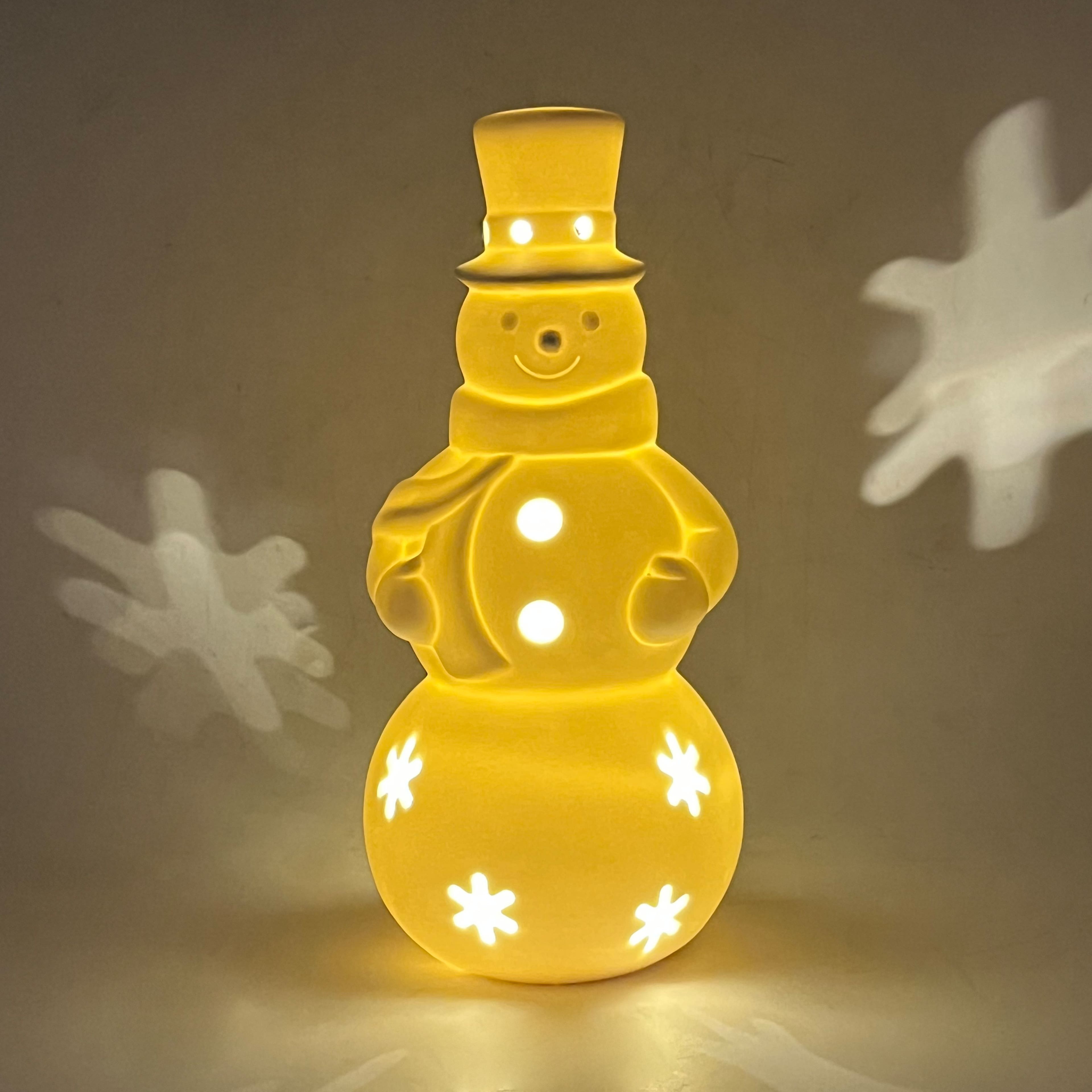 8&#x22; LED DIY Ceramic Snowman D&#xE9;cor by Make Market&#xAE;