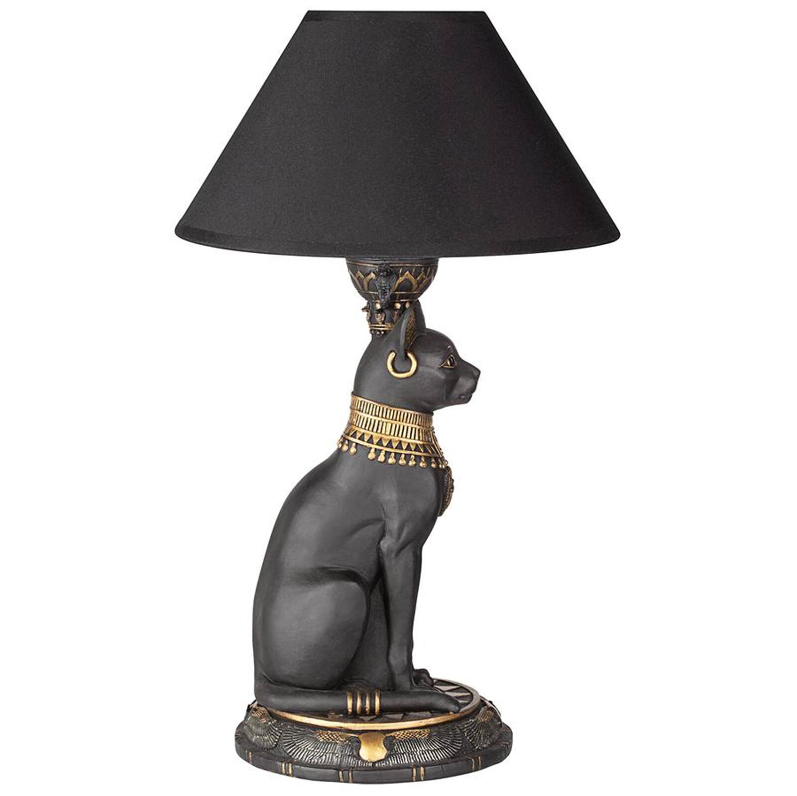 Design Toscano 16.5&#x22; Royal Cat Goddess Bastet Sculptural Table Lamp, 2ct.