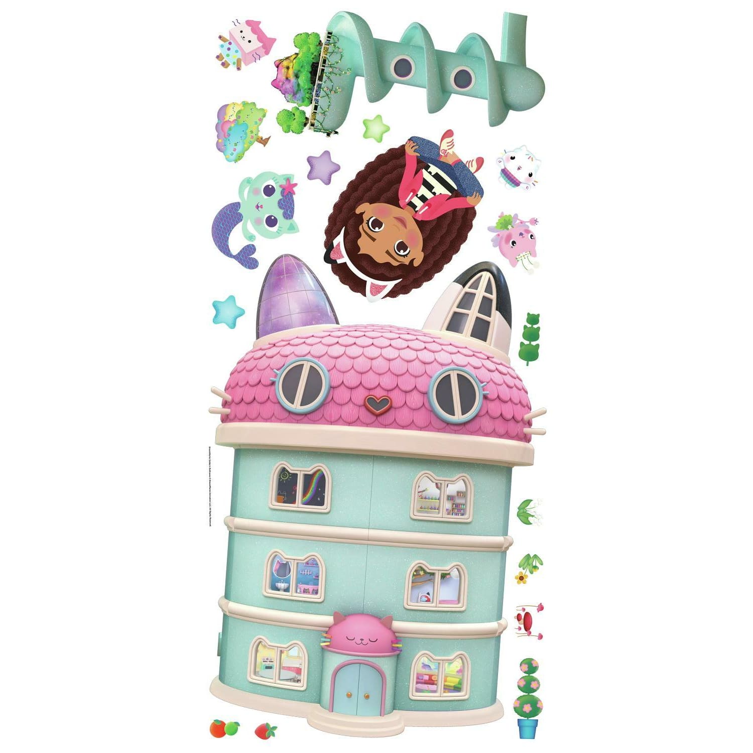 DreamWorks Gabby's Dollhouse Peel and Stick Wall Decals by RoomMates,  RMK4823SCS, Multicolor, 1.21 in x 15.67 in 