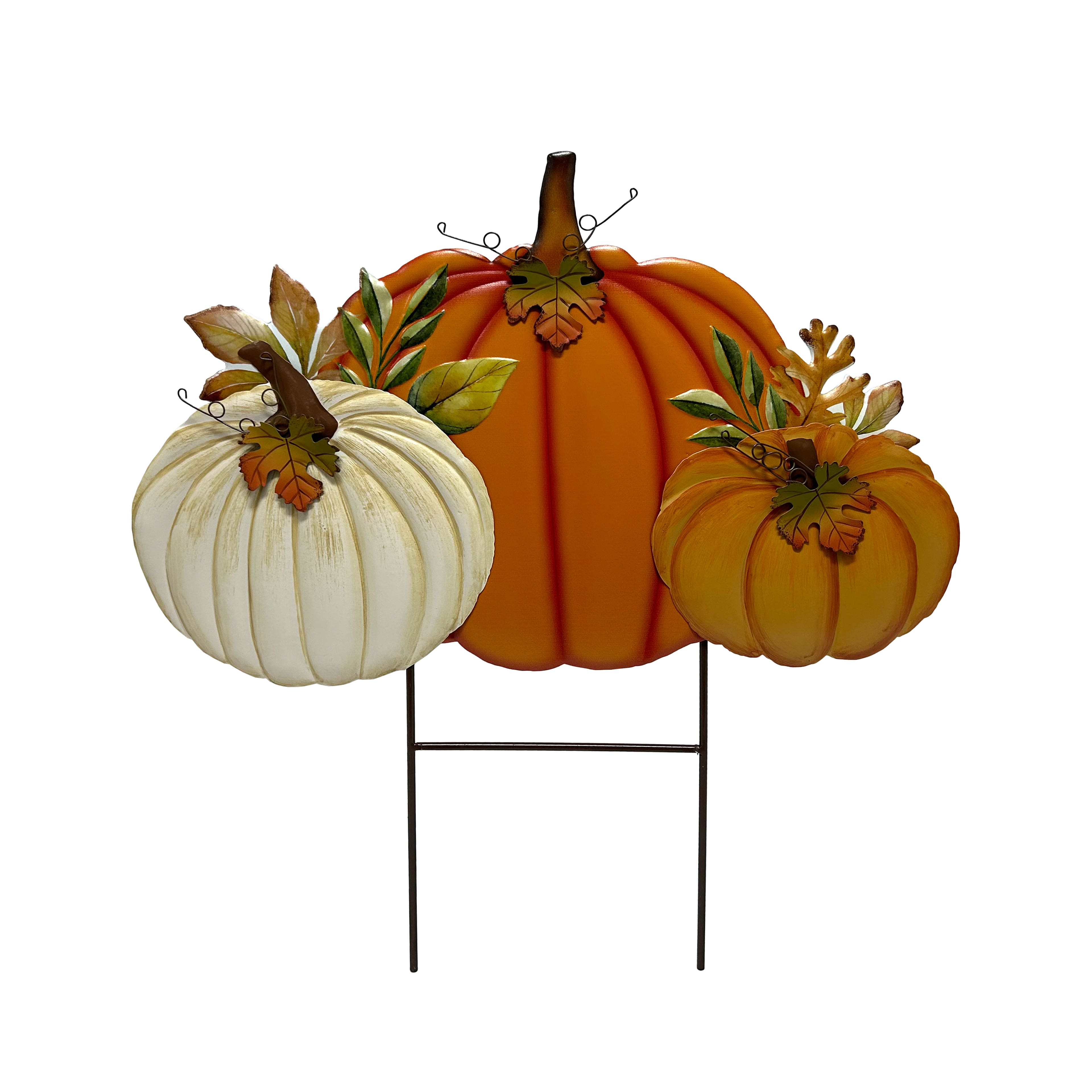 20.75&#x22; Triple Pumpkins Metal Yard Stake by Ashland&#xAE;