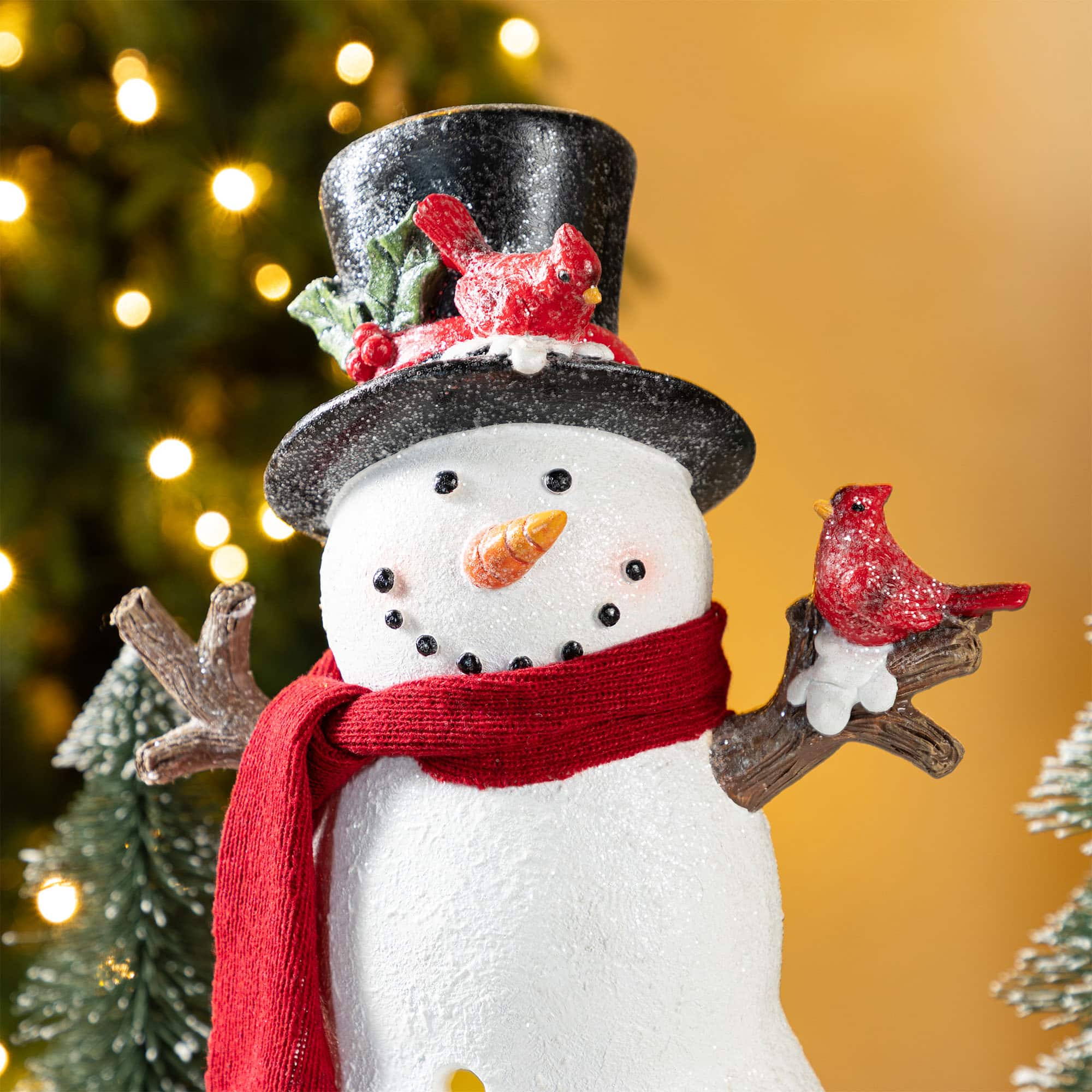 Glitzhome&#xAE; 15&#x22; Christmas Lighted Resin Snowman Table Decor