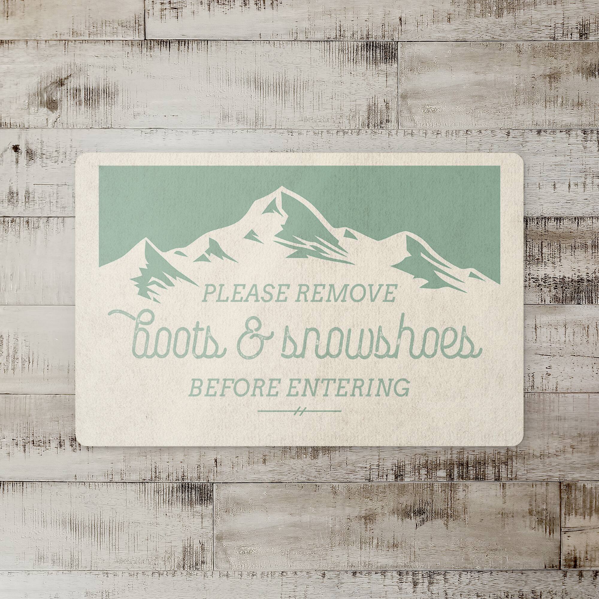 Boots And Snowshoes Mountain 27x18 Floor Mat