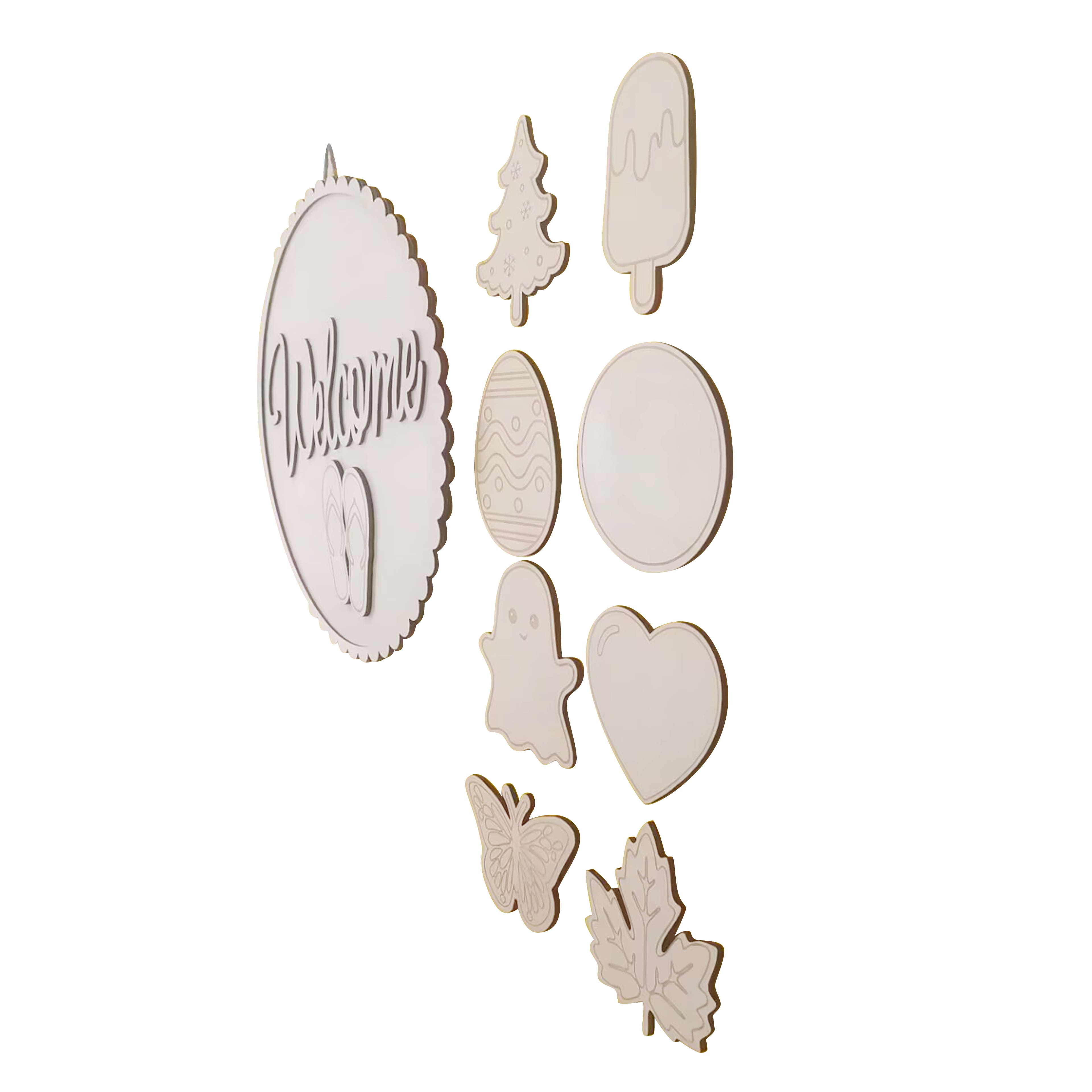 15&#x22; Interchangeable Welcome Plaque DIY Wood D&#xE9;cor by Make Market&#xAE;