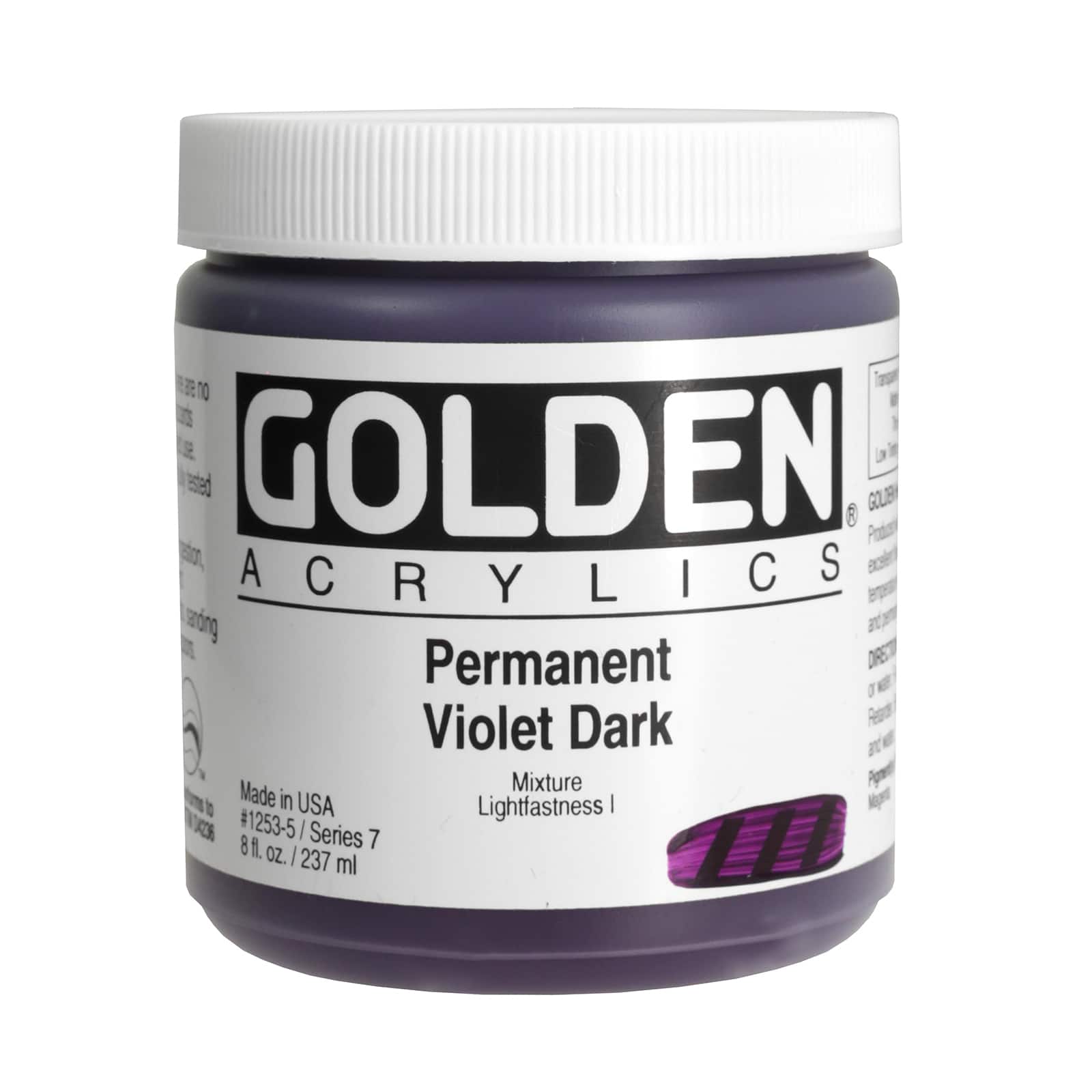 Golden Heavy Body Acrylic Paint, 8 oz in Permanent Violet Dark