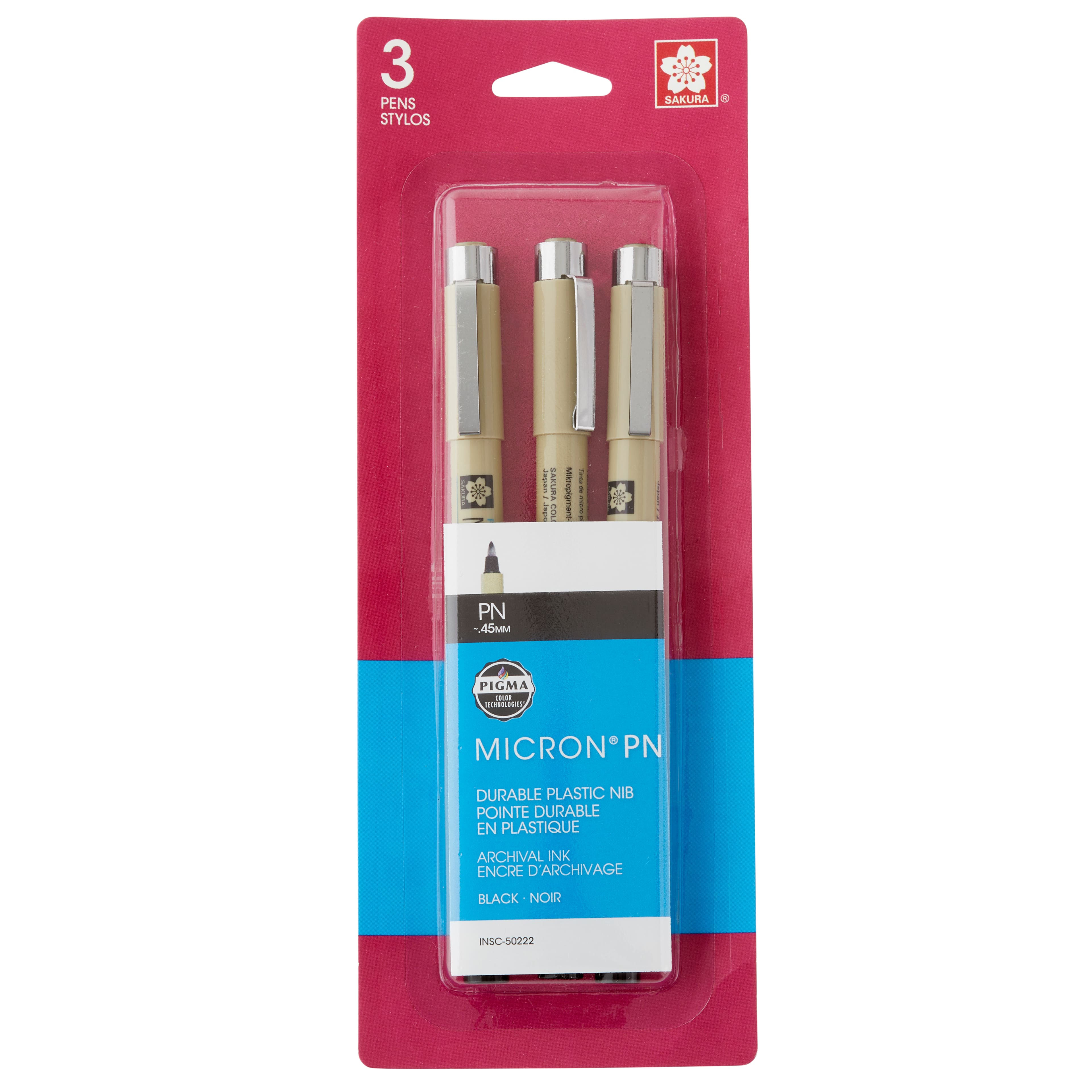 Pigma® Micron™ PN Durable Plastic Nib Black Pens, 3ct
