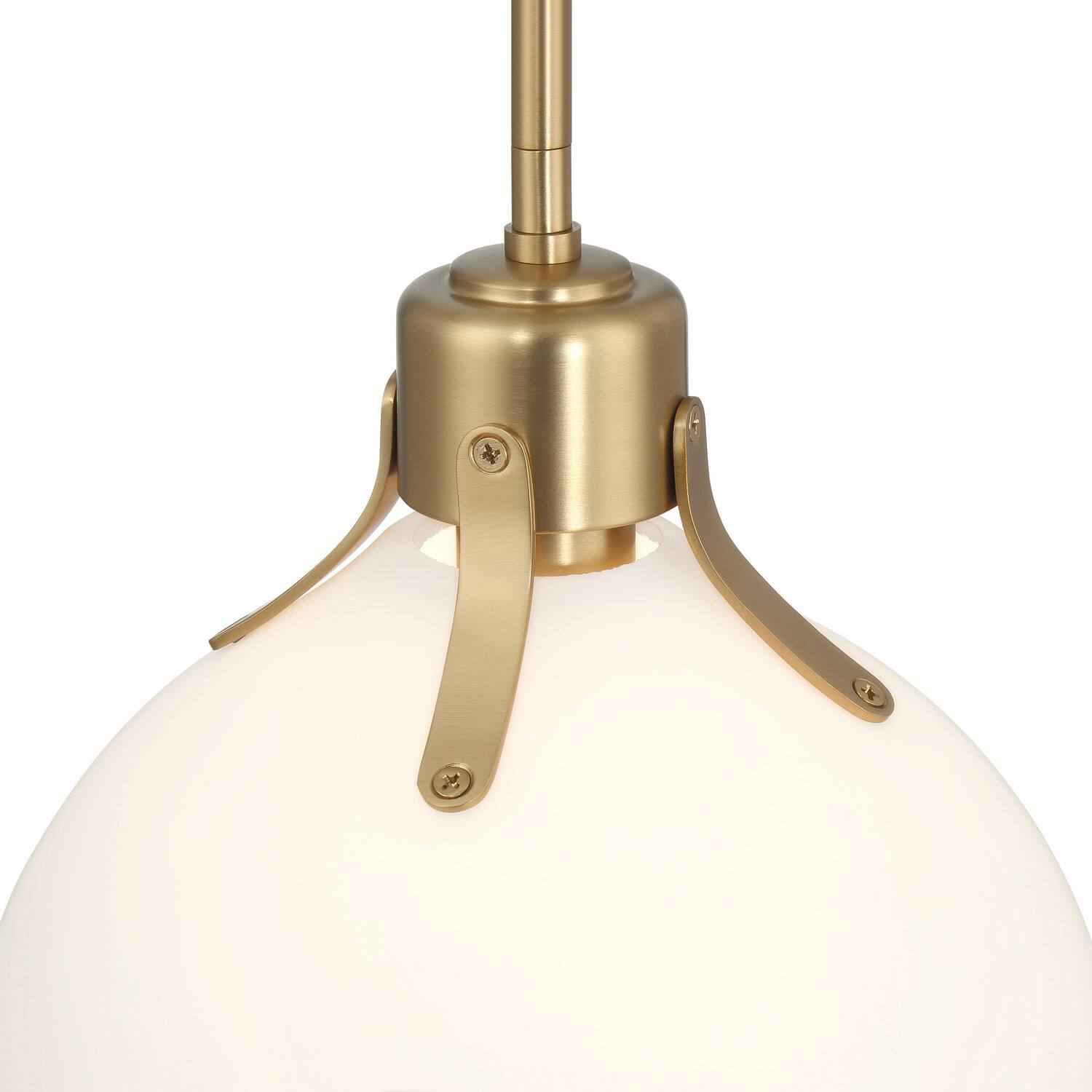 Hello Honey&#xAE; Delano Gold &#x26; White Industrial Metal &#x26; Etched Glass Ceiling Light