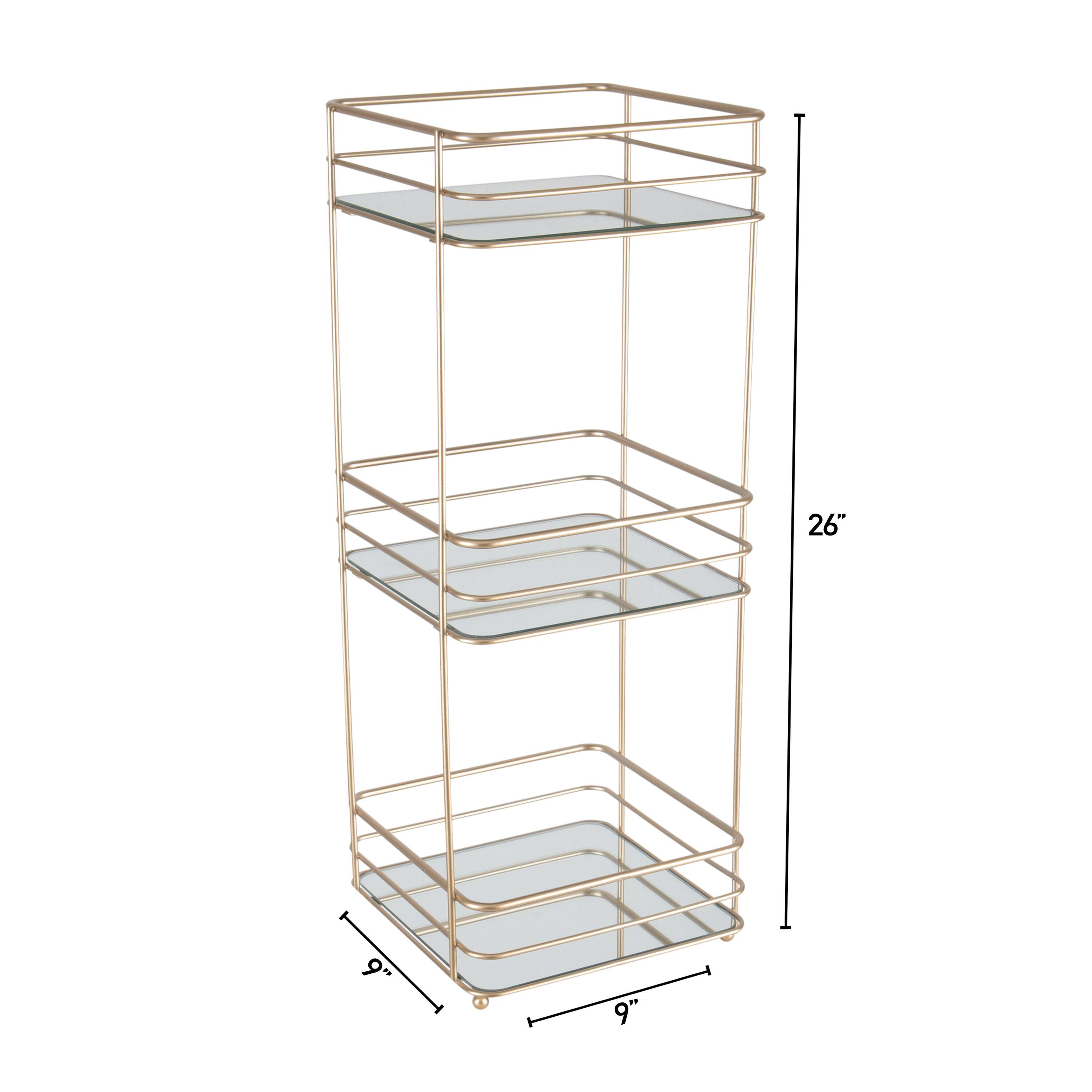 Elle D&#xE9;cor Satin Gold 3 Tiered Spa Tower