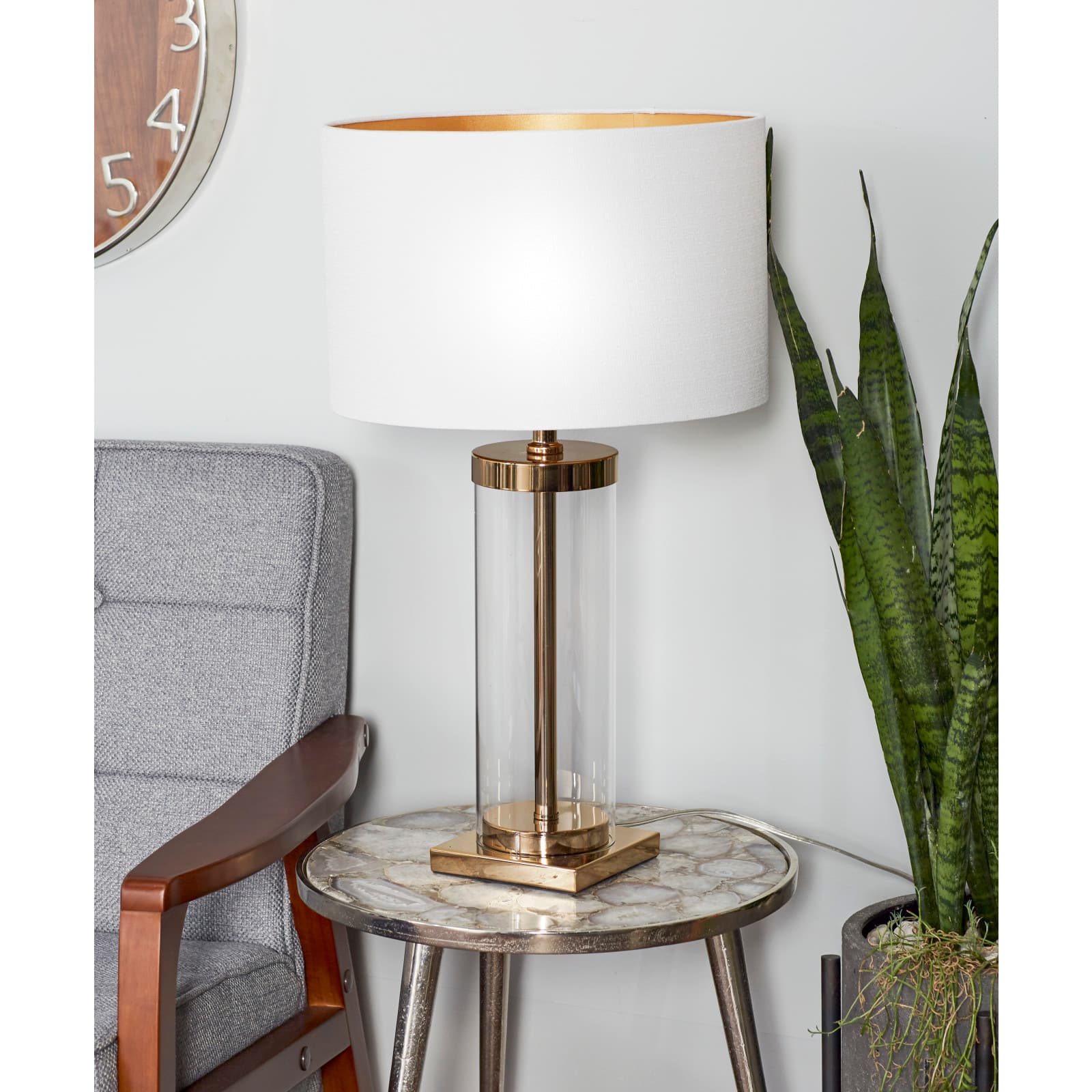 CosmoLiving by Cosmopolitan 25" Gold Metal Transitional Table Lamp