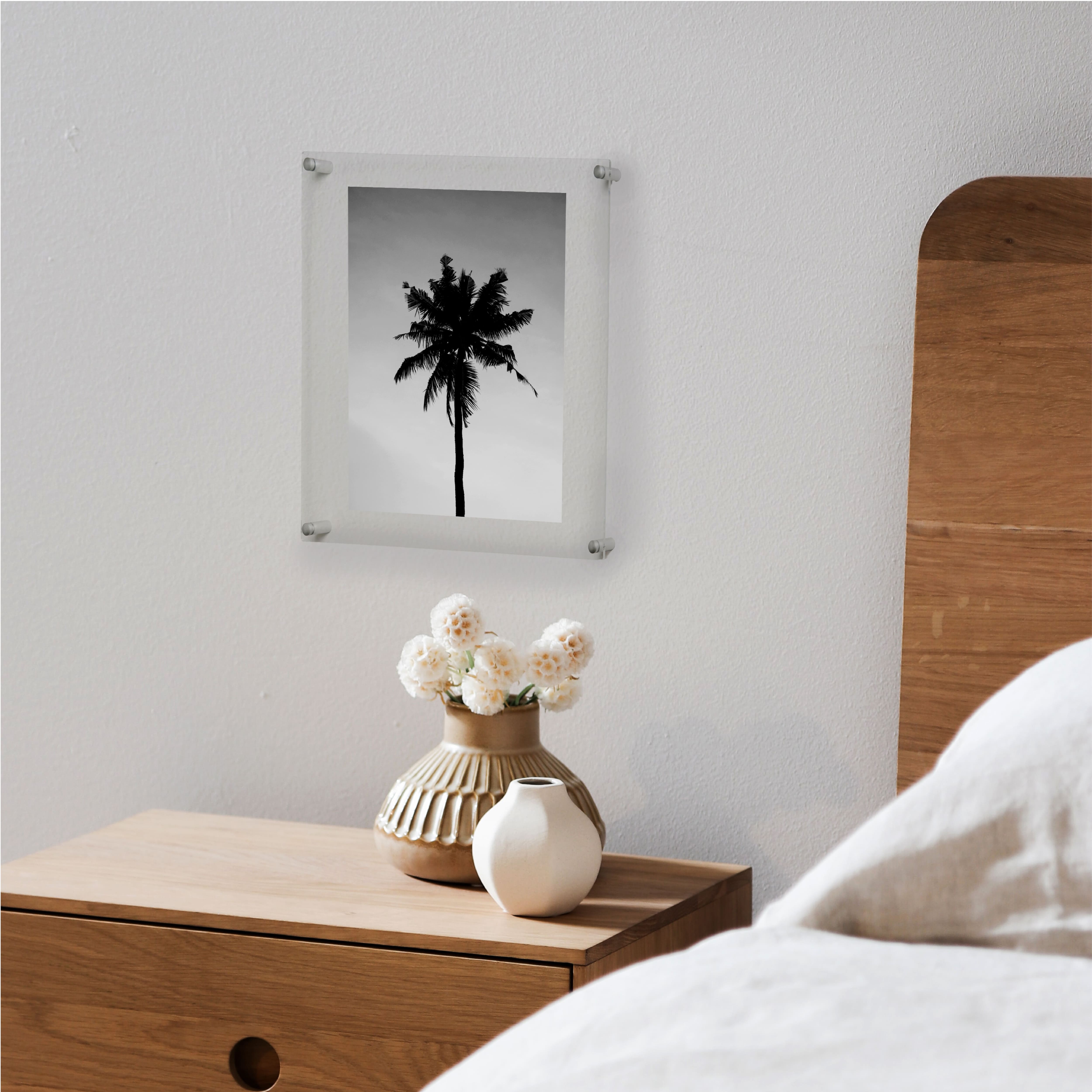 Cool Modern Frames Clear Acrylic Float Frame with Silver Hardware